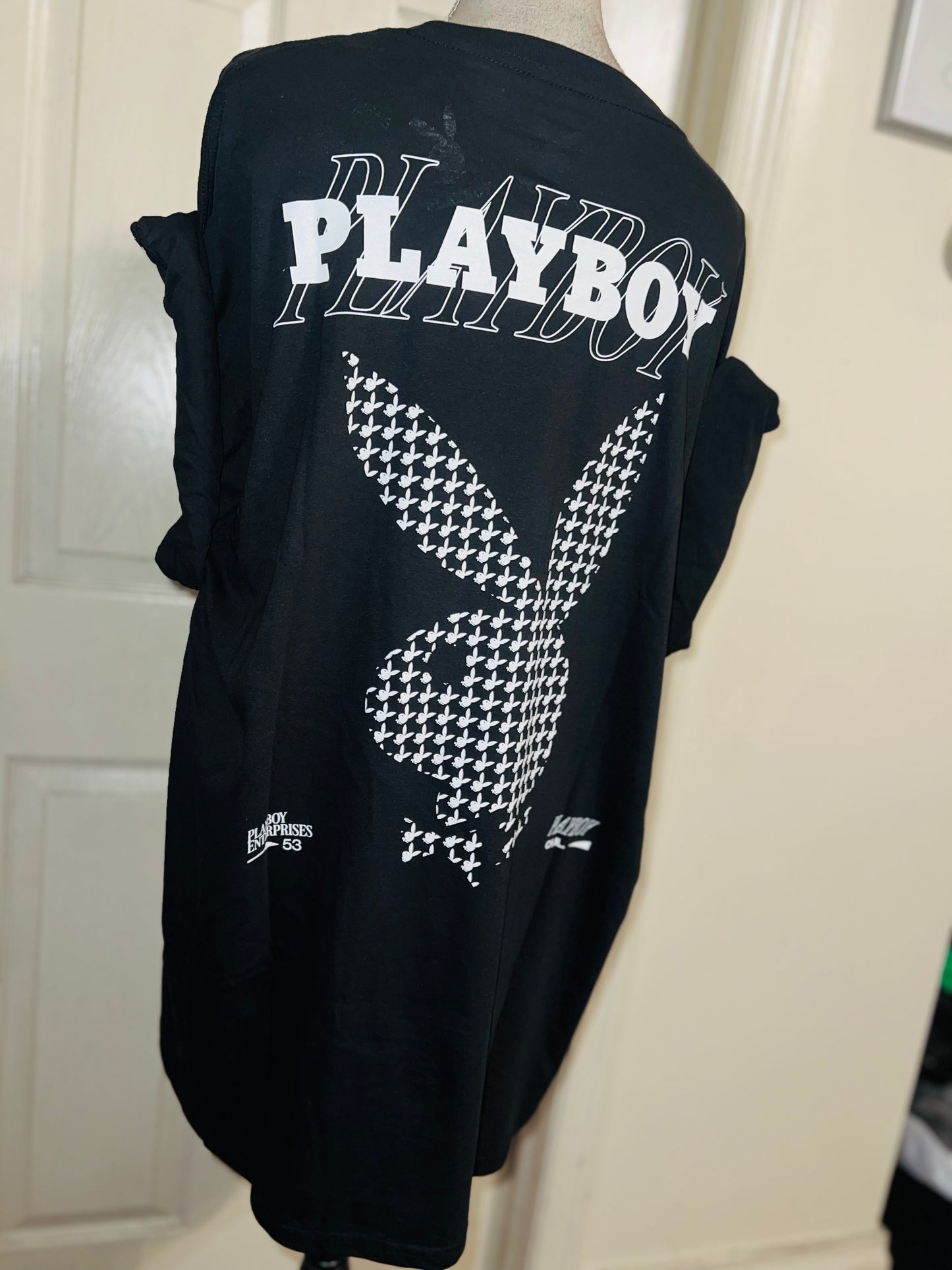 Playboy Double Sides Oversized Distressed Tee
