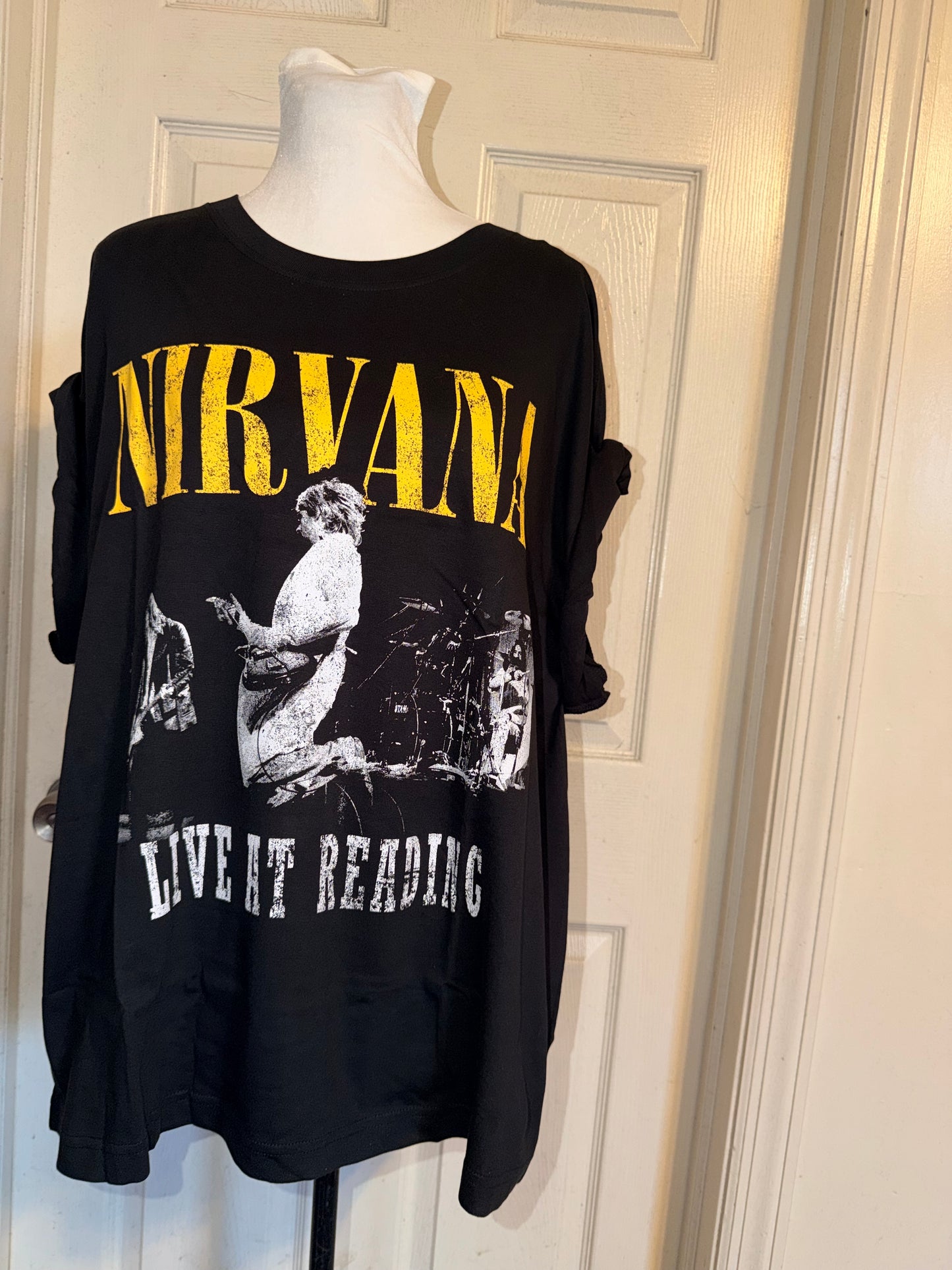 Nirvana Double Sided Oversized Distressed Tee