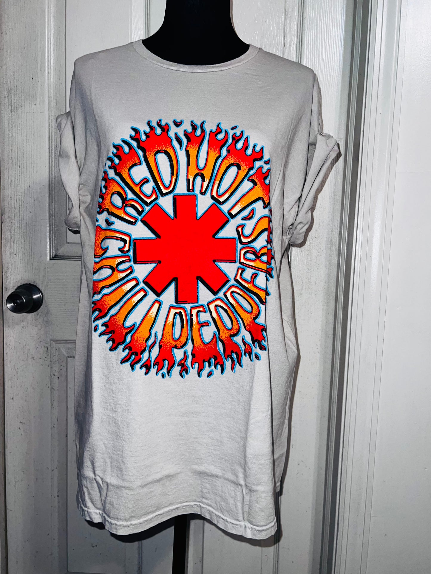 Red Hot Chili Peppers Double Sided Oversized Distressed Tee