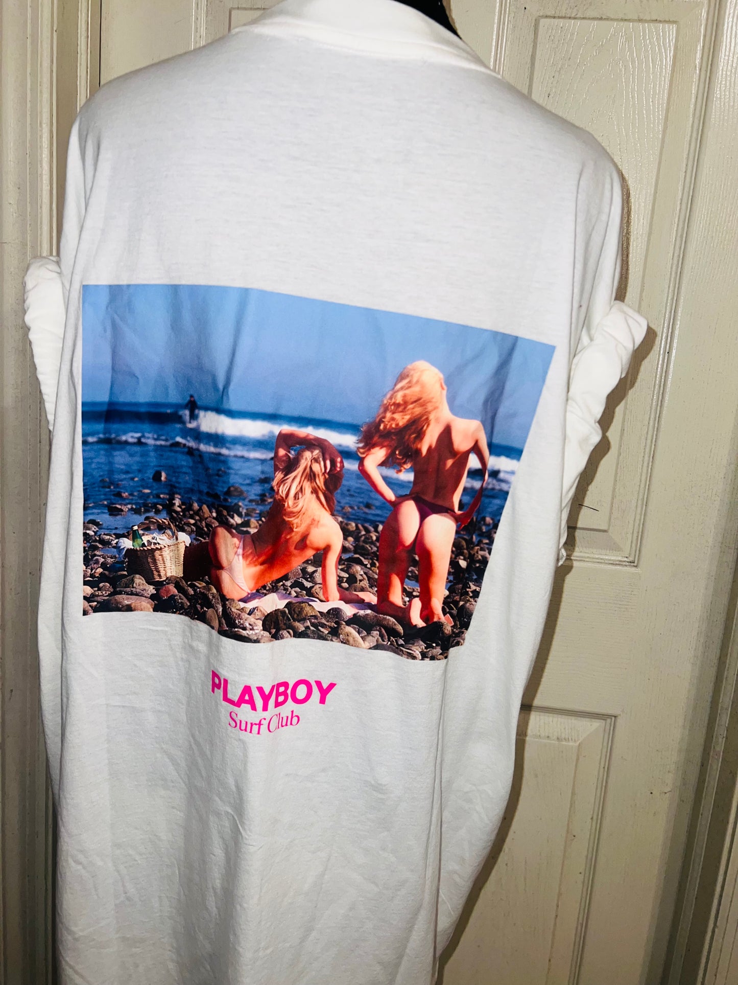 Playboy Surf Club Double Sided Oversized Distressed Tee