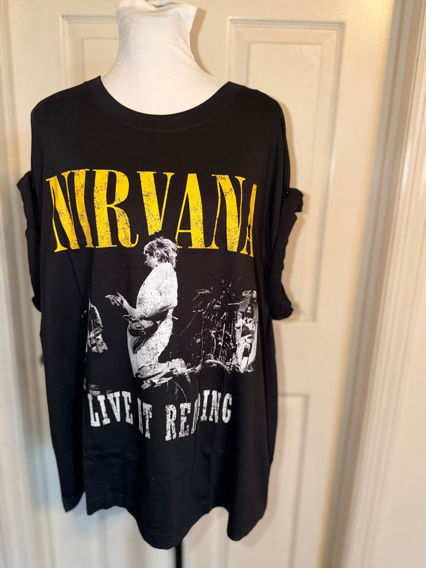 Nirvana Double Sided Oversized Distressed Tee