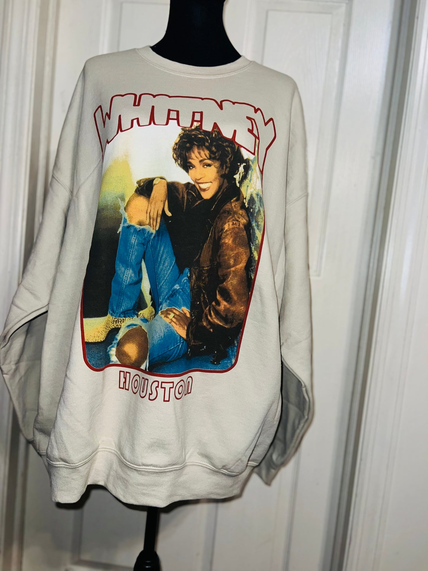 Whitney Houston Oversized Distressed Sweatshirt