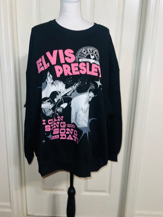 Elvis Presley Oversized Distressed Sweatshirt