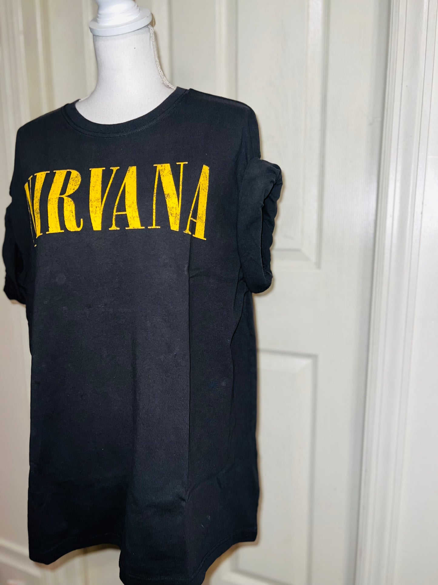 Nirvana Double Sided Oversized Distressed Tee