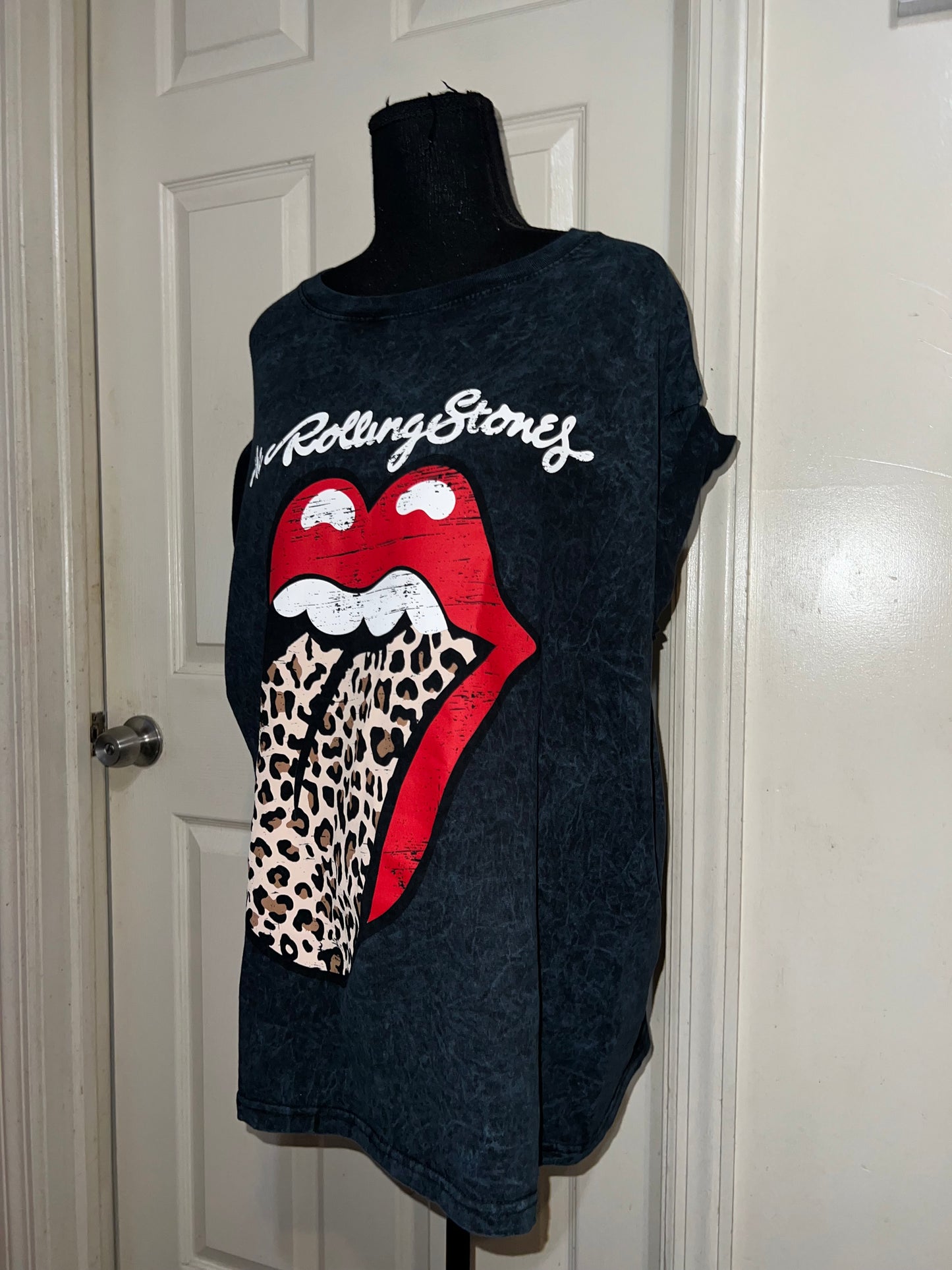 The Rolling Stones Cheetah Oversized Distressed Tee