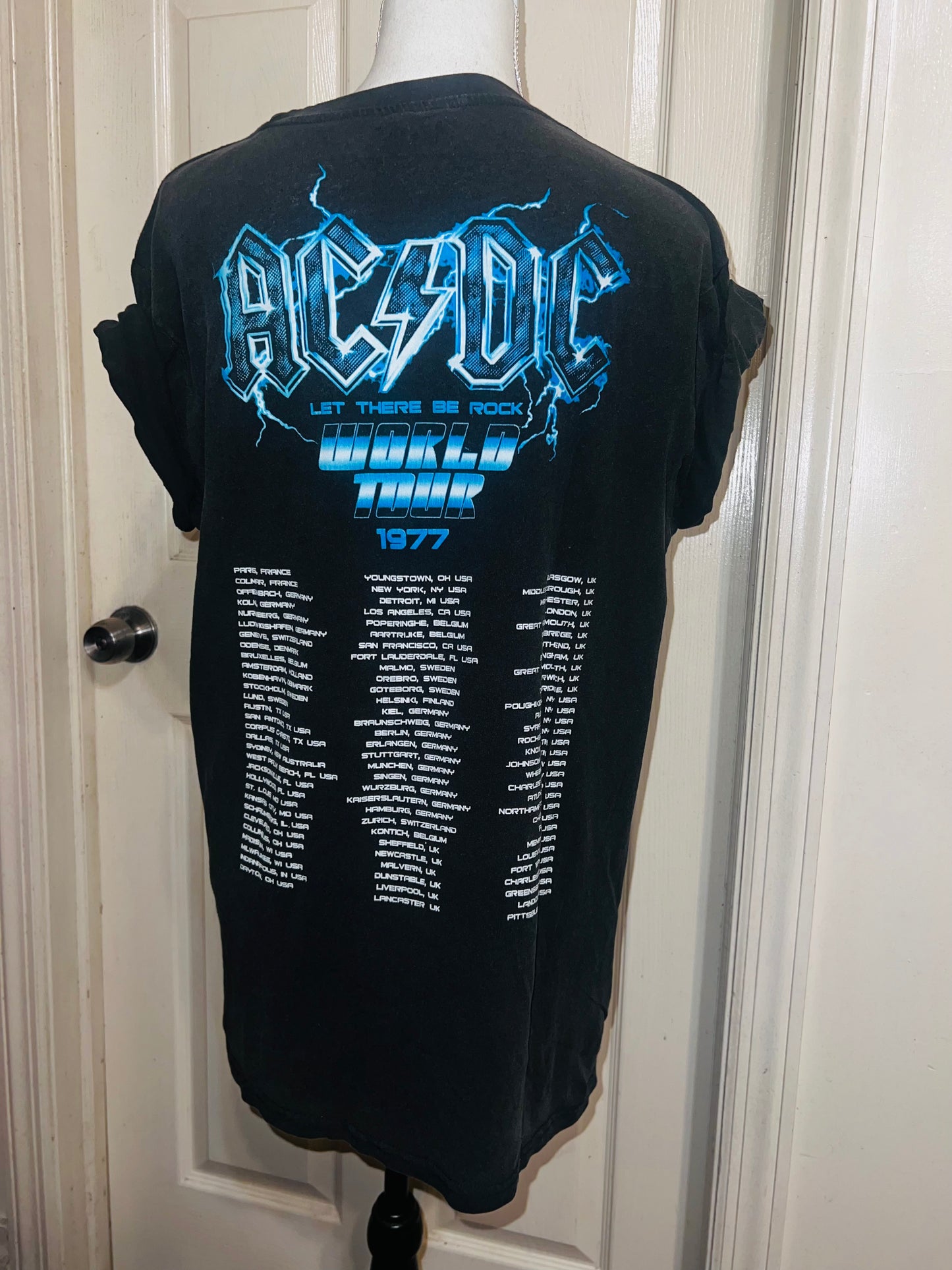 AC/DC Double Sided Oversized Distressed Tee