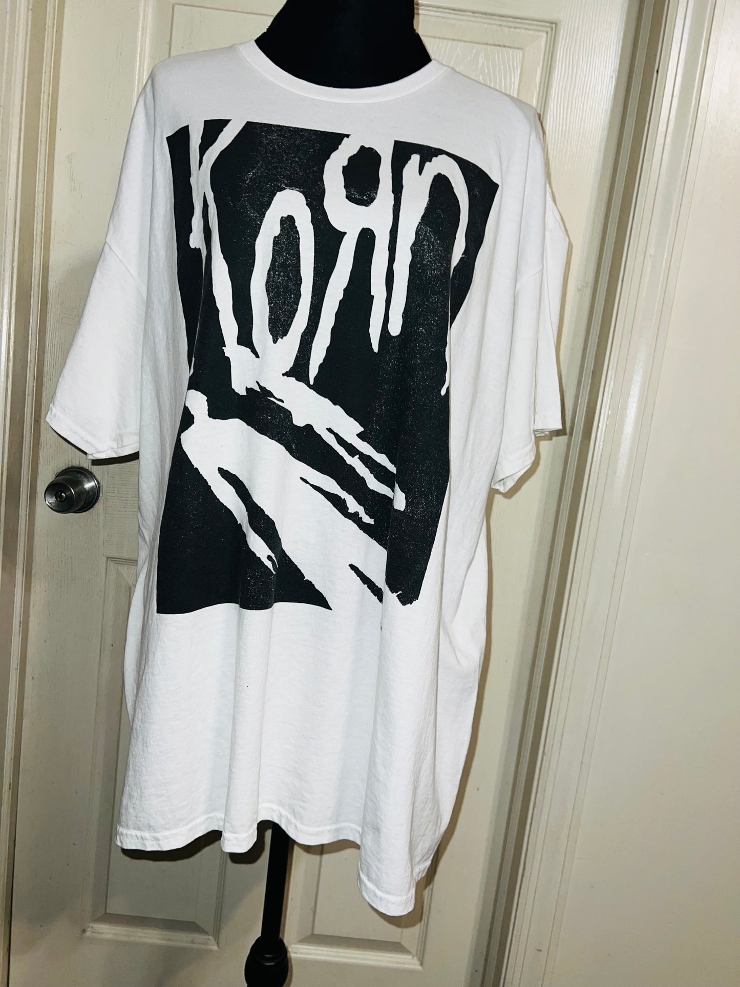 Korn Oversized Distressed T-Shirt