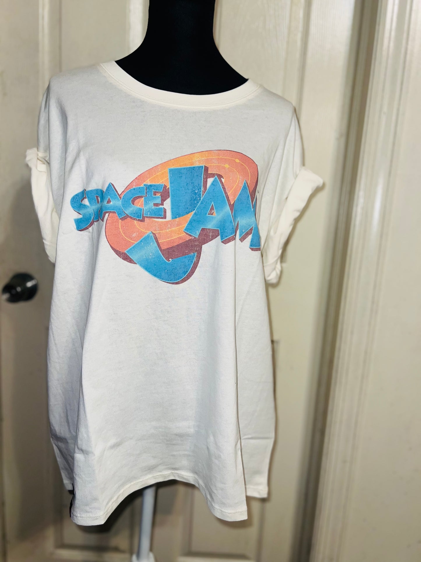 Space Jam Oversized Distressed Oversized Tee