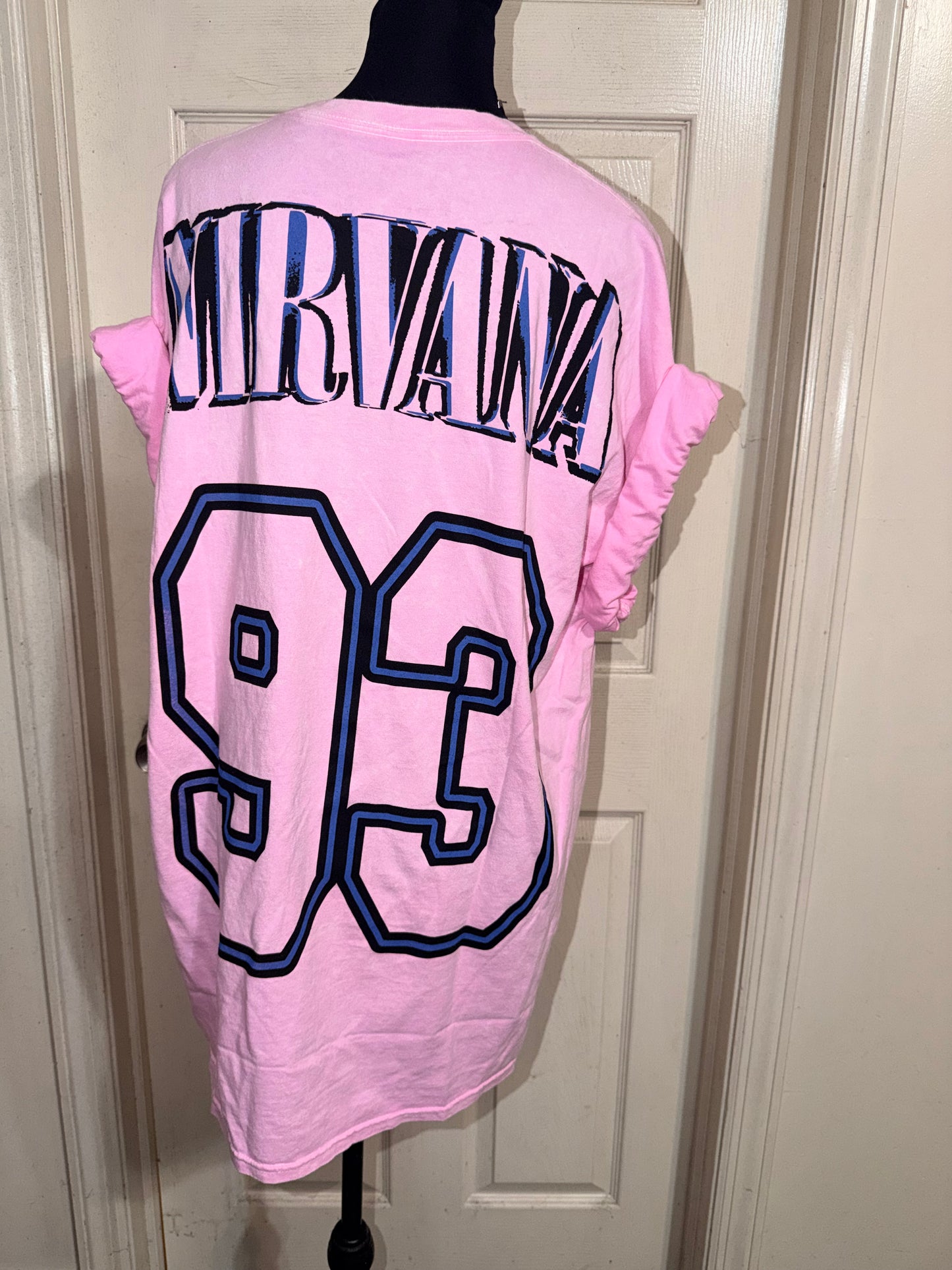 Nirvana Double Sided Oversized Distressed Tee