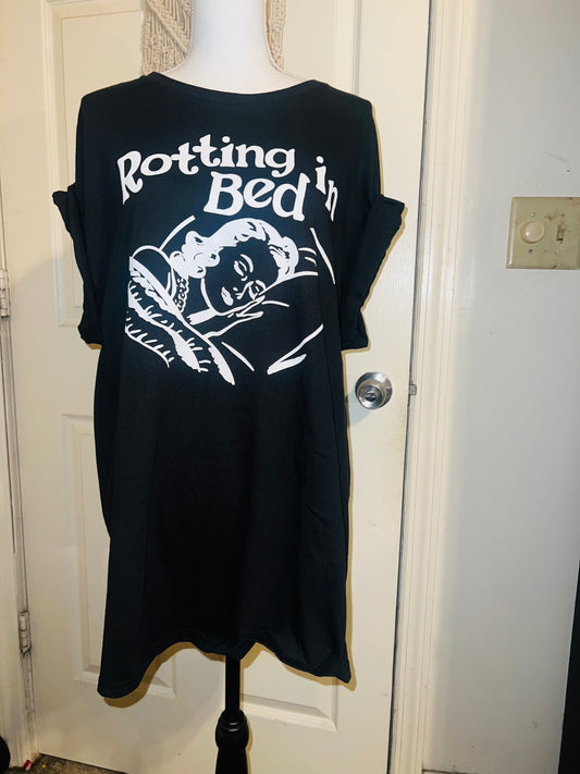 Rotting in Bed Oversized Distressed Tee