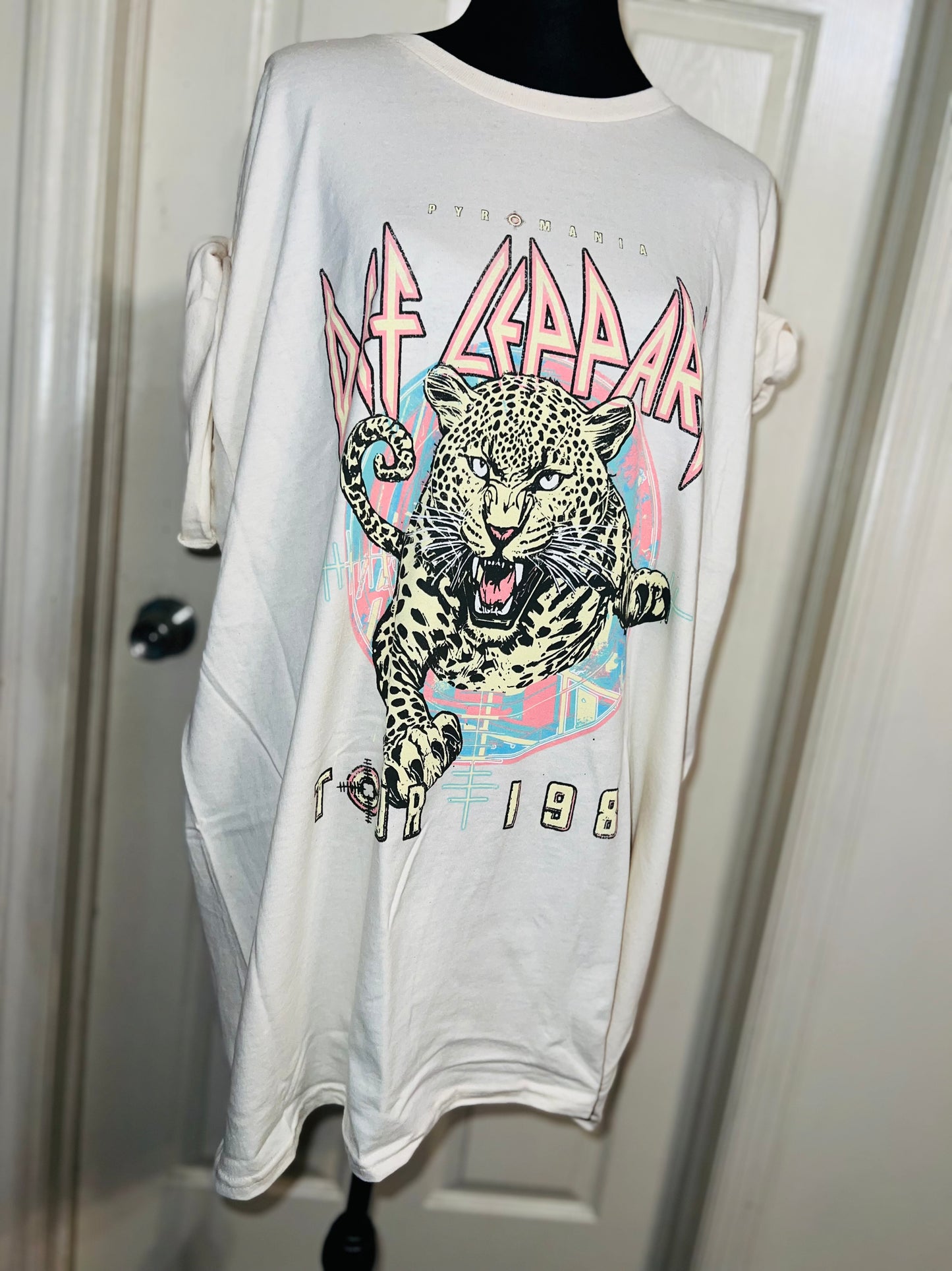 Def Leppard Double Sided Oversized Distressed Tee