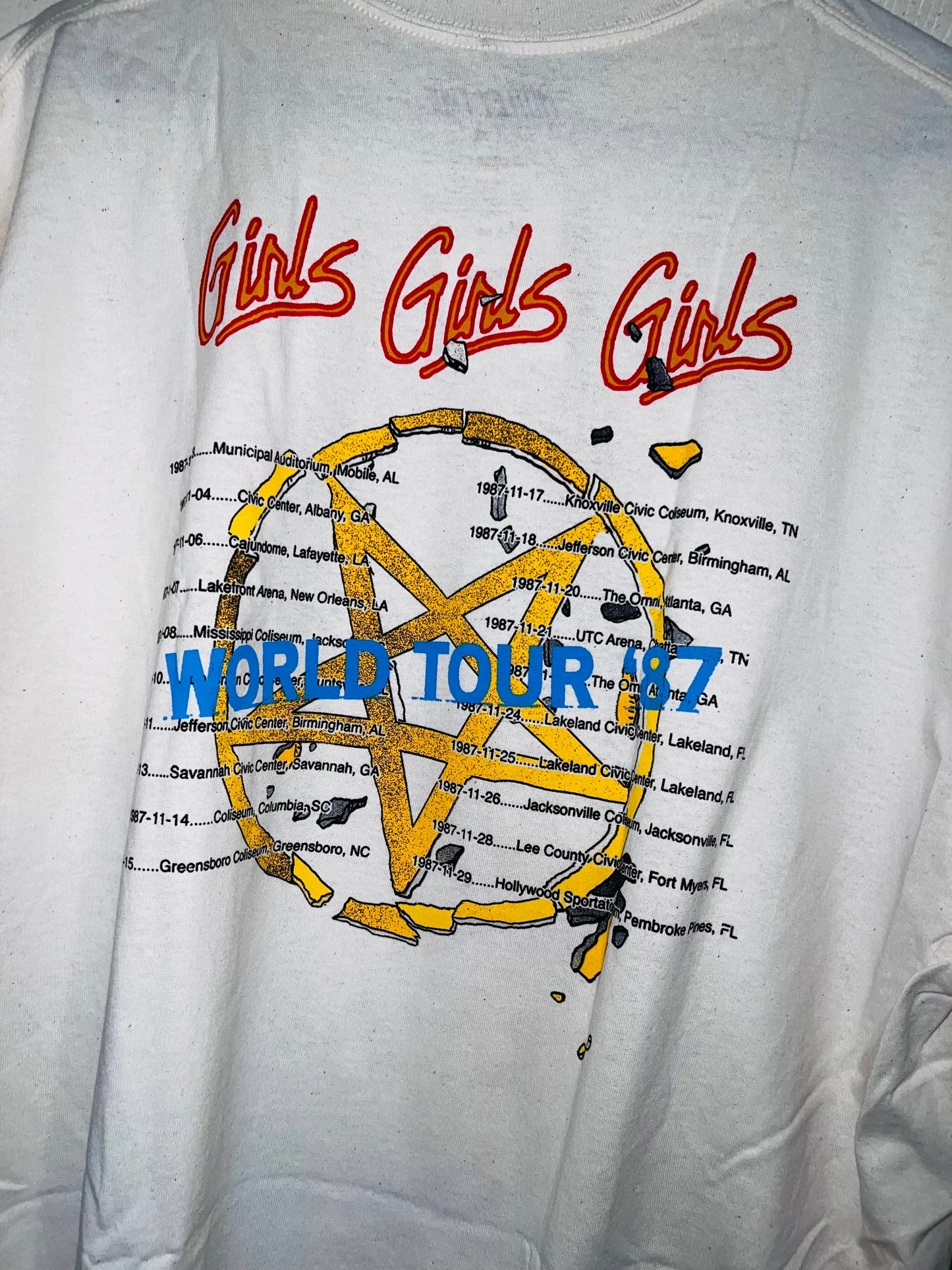 Motley Crue Tour Double Sided  Oversized Distressed Tee