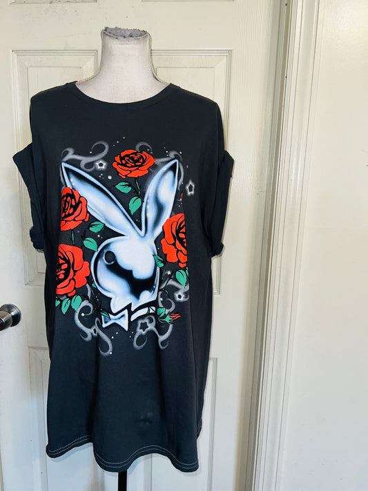Playboy Double Sided Oversized Distressed Tee