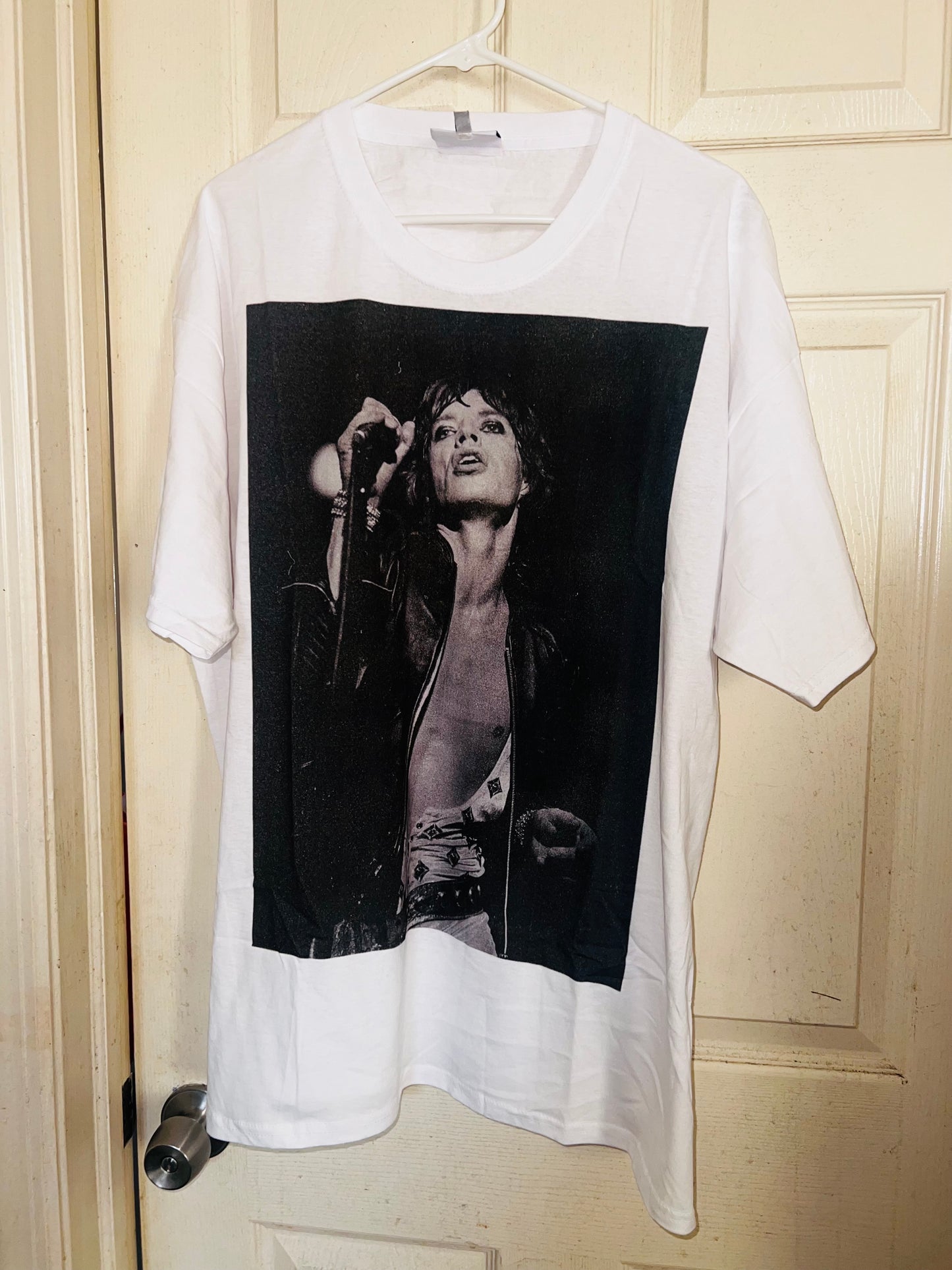 Mick Jagger Rolling Stones Oversized Distressed Tee