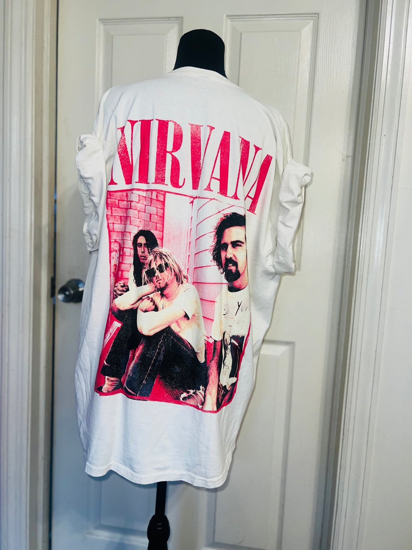 Nirvana Double Sided Oversized Distressed Tee