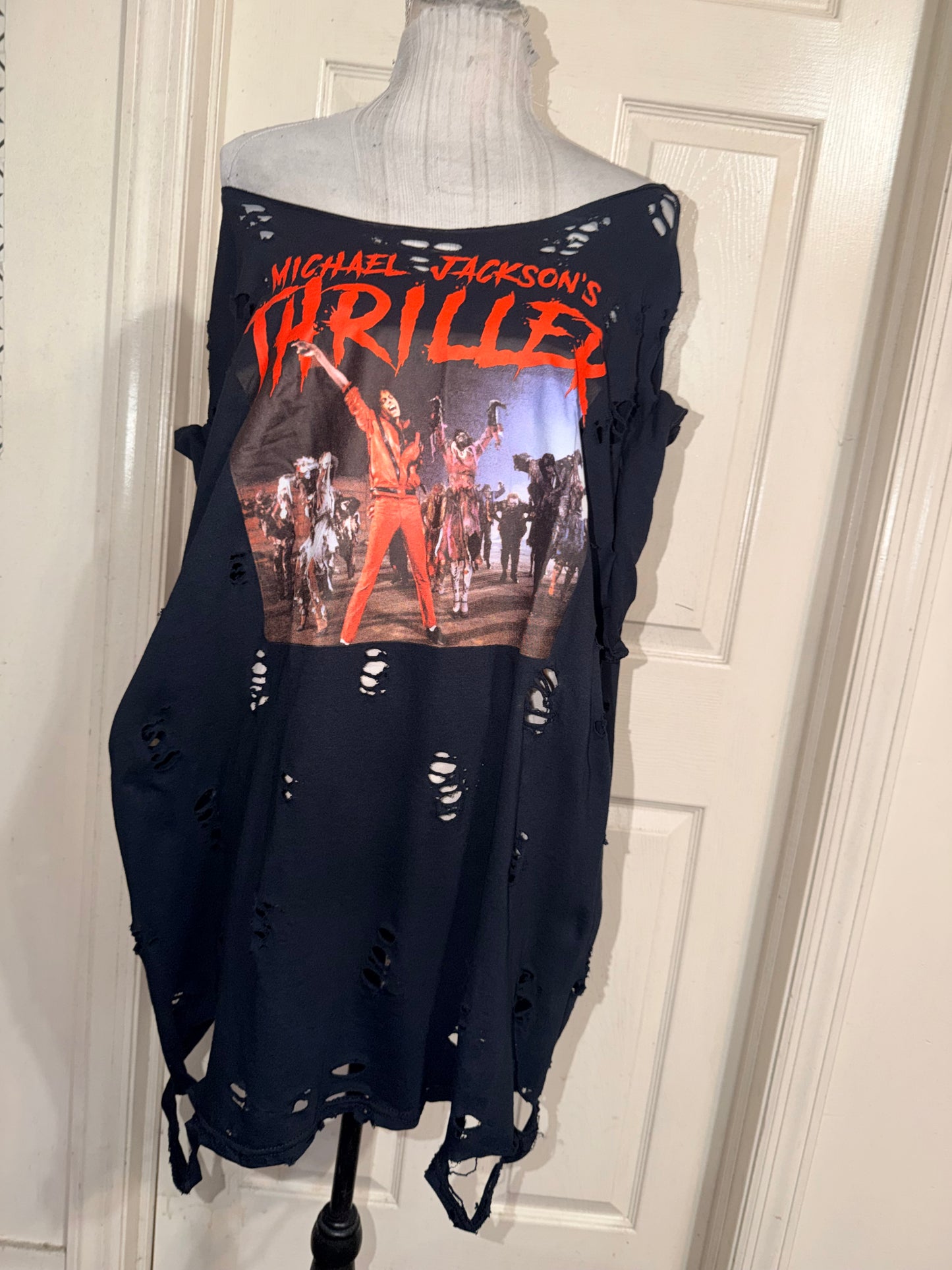 Michael Jackson Thriller Oversized Distressed Tee