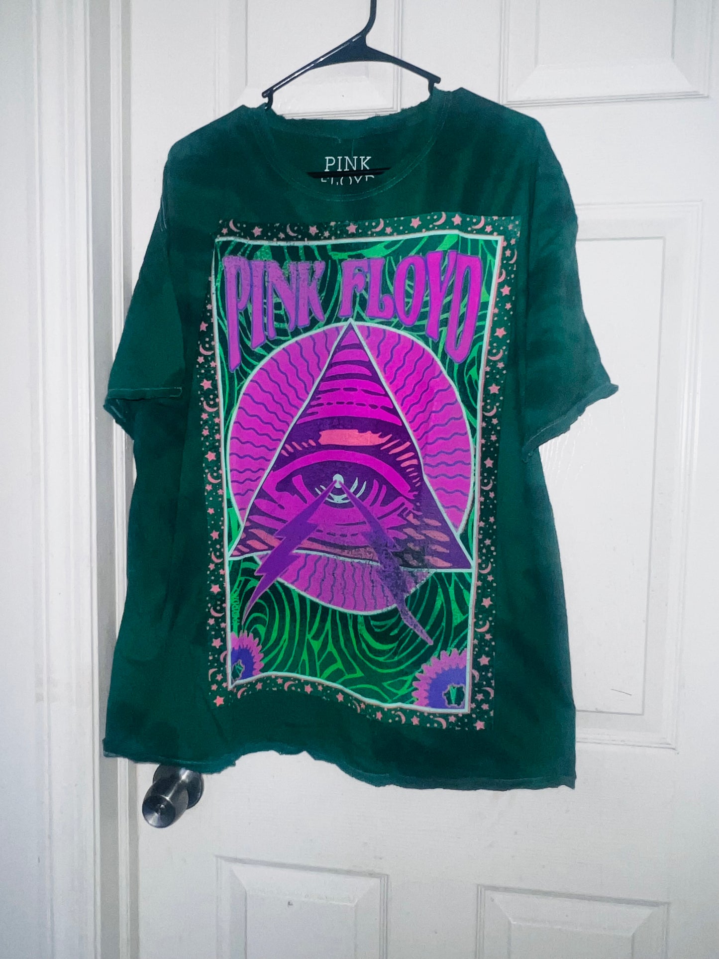 Pink Floyd Tie Dye Oversized Distressed Tee