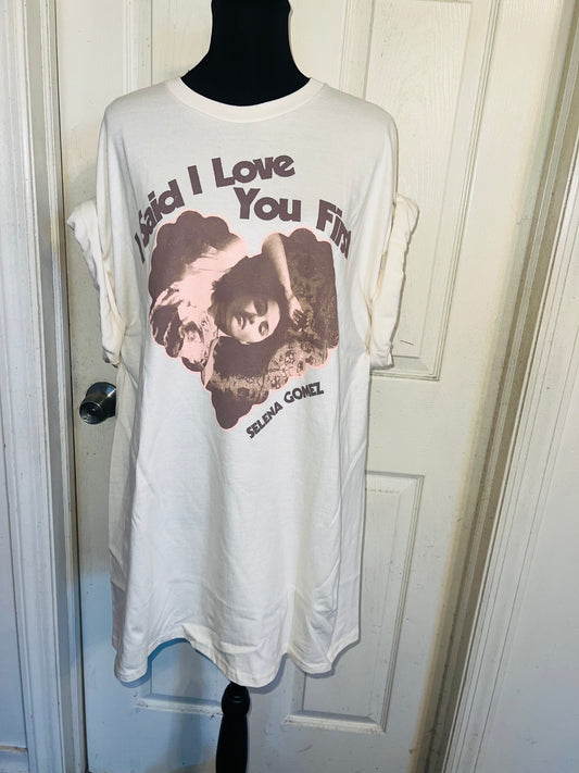 Selena Gomez Oversized Distressed Tee