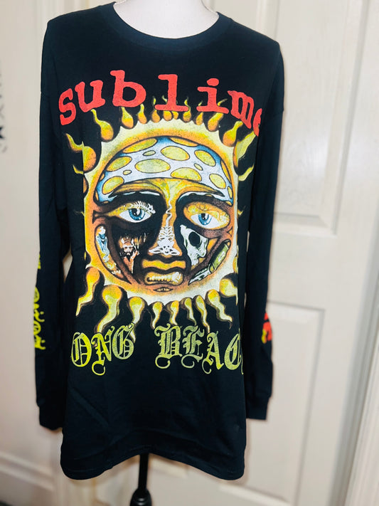 Sublime Oversized Distressed Long Sleeve Tee