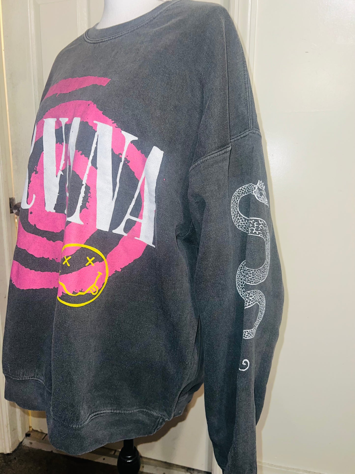 Nirvana Double Sides Oversized Distressed Sweatshirt