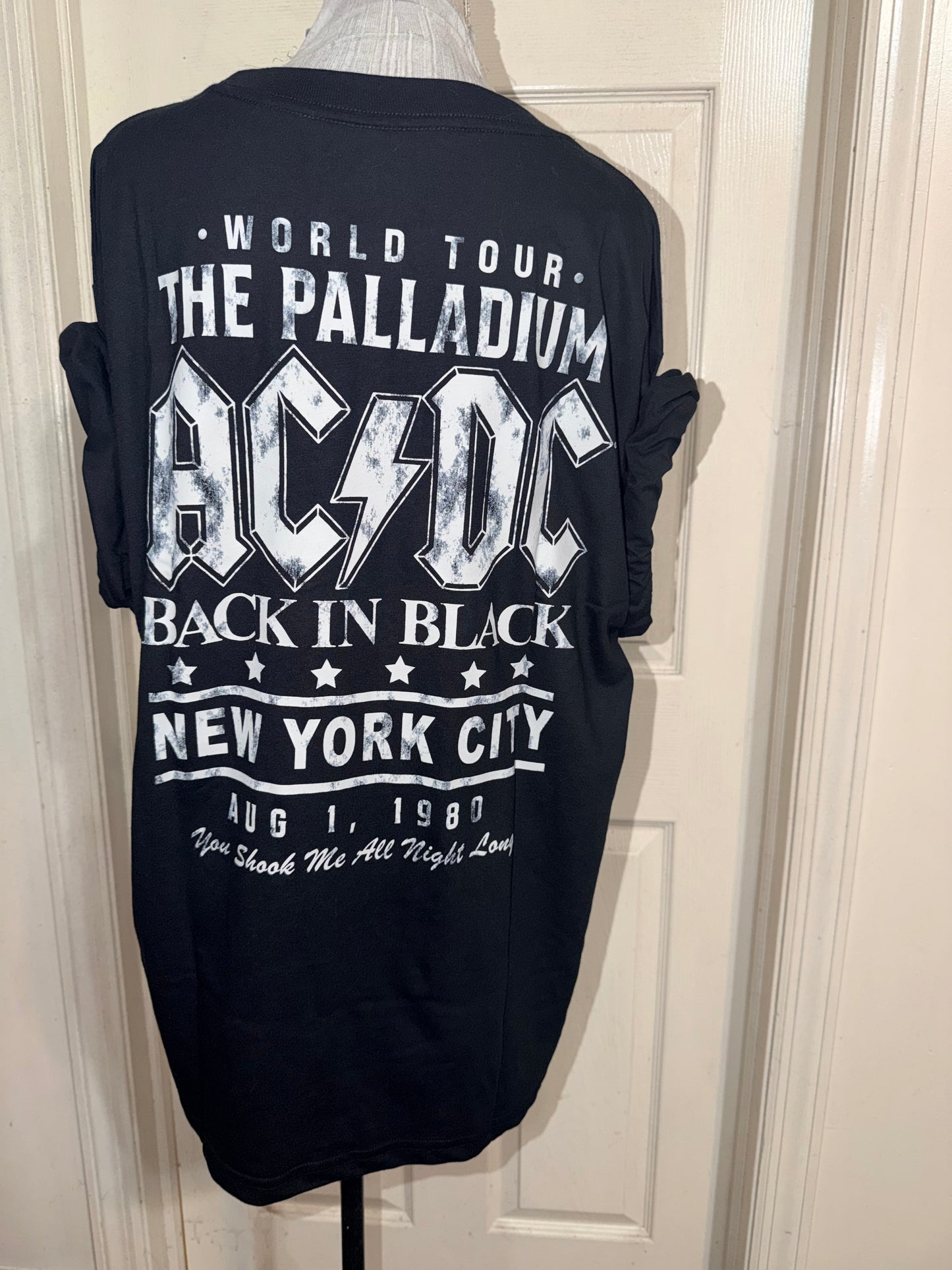 AC/DC Double Sided Oversized Distressed Tee