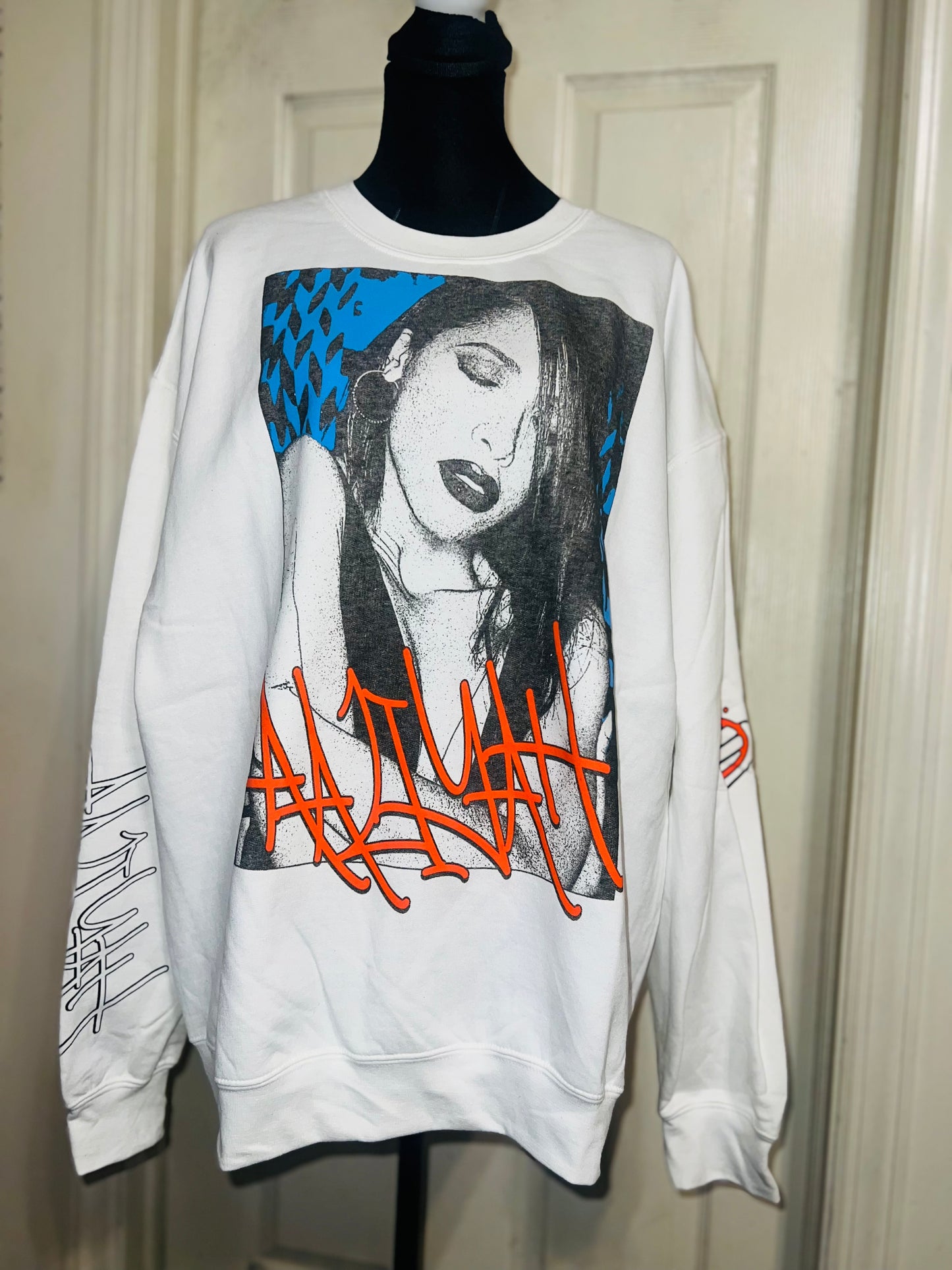 Aaliyah Oversized Distressed Sweatshirt