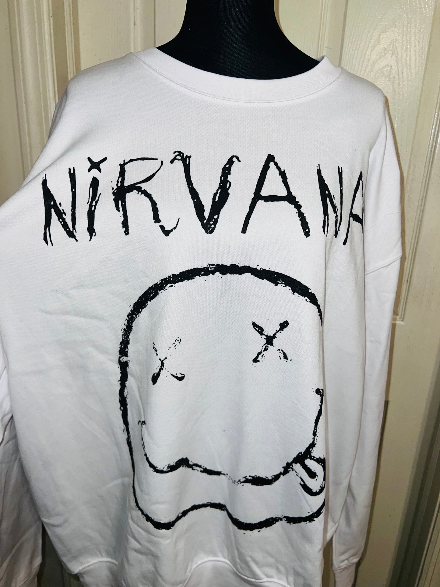 Nirvana Oversized Distressed Sweatshirt