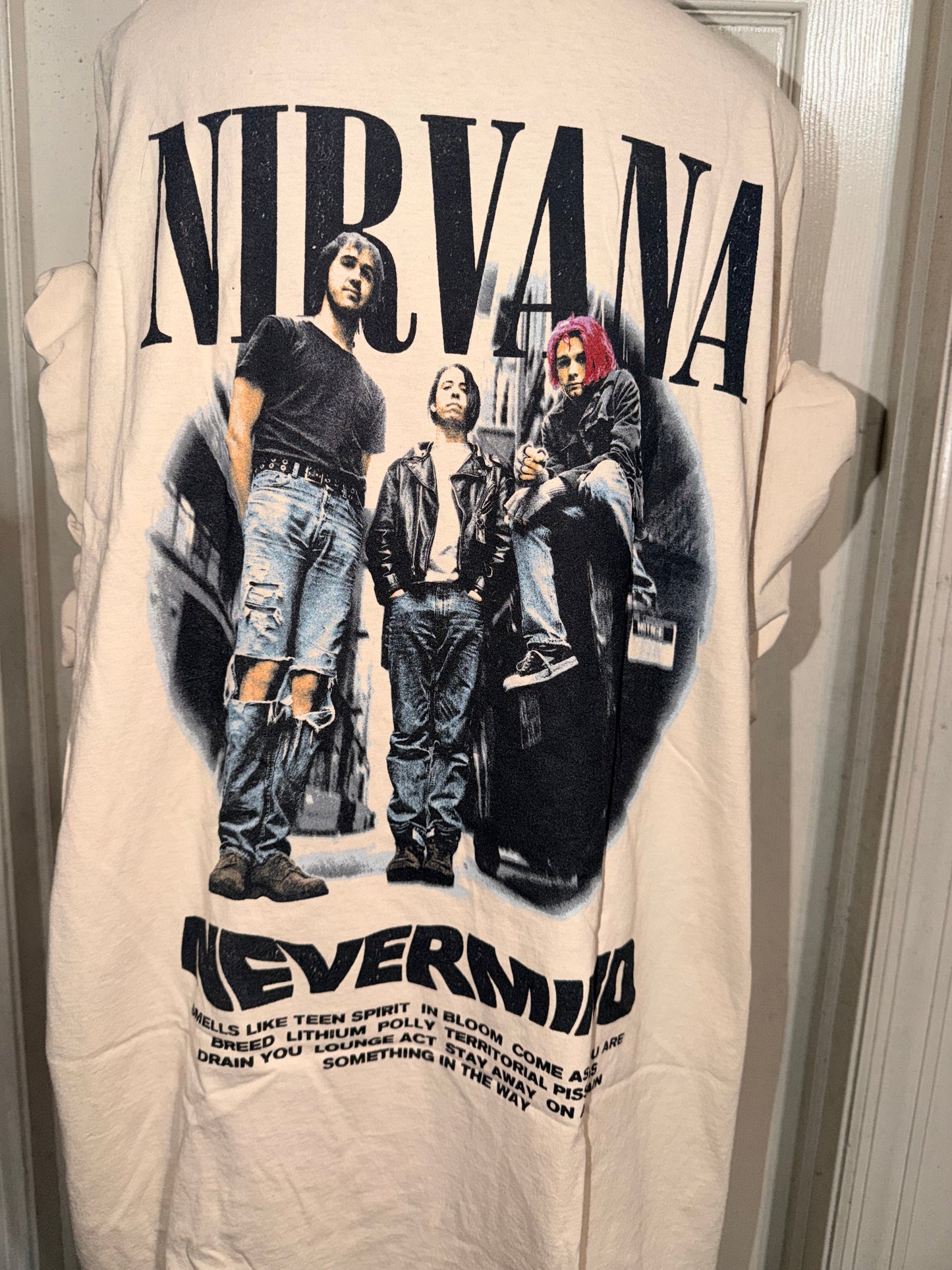 Nirvana Double Sided Oversized Distressed Tee