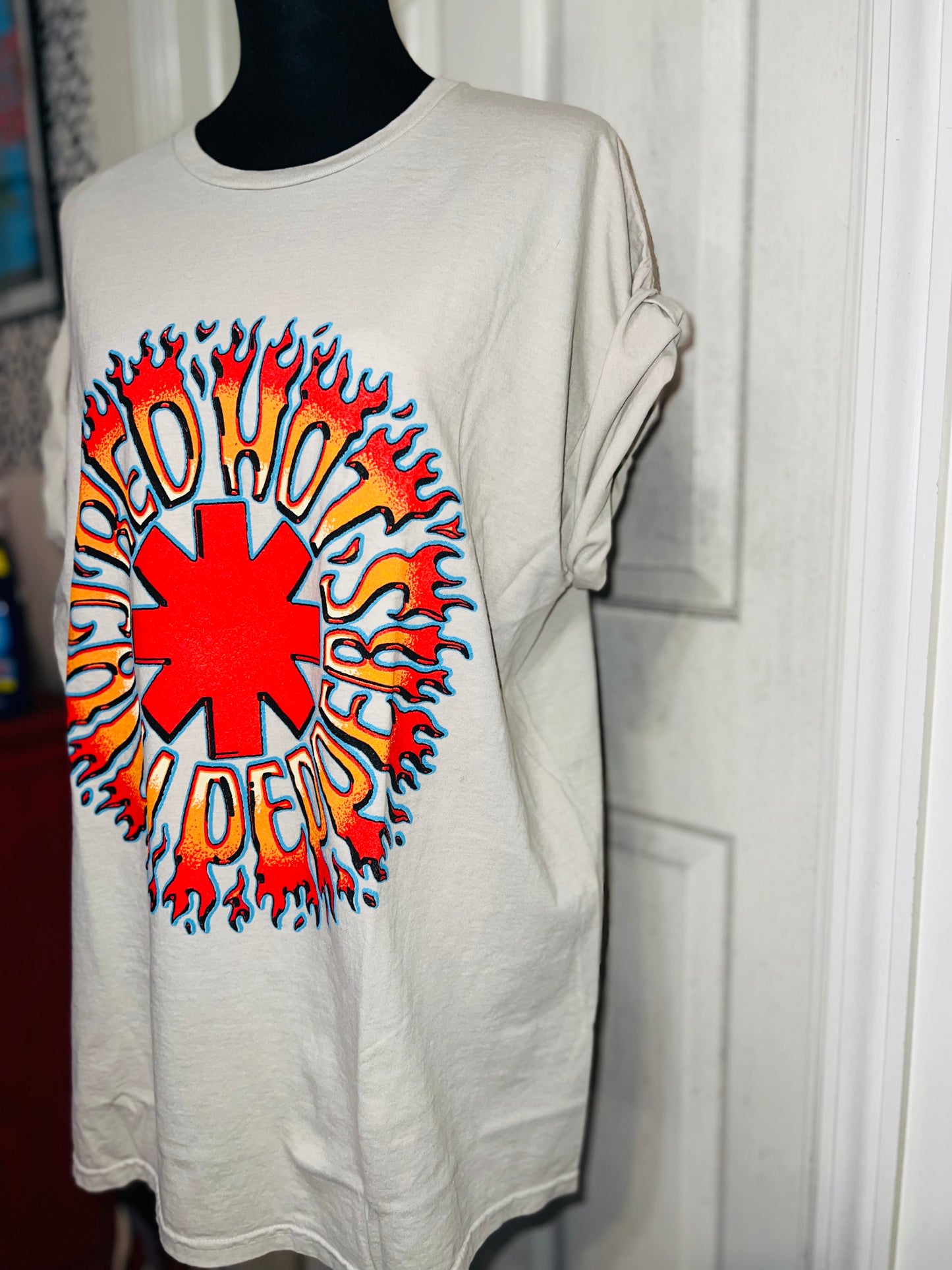 Red Hot Chili Peppers Double Sided Oversized Distressed Tee