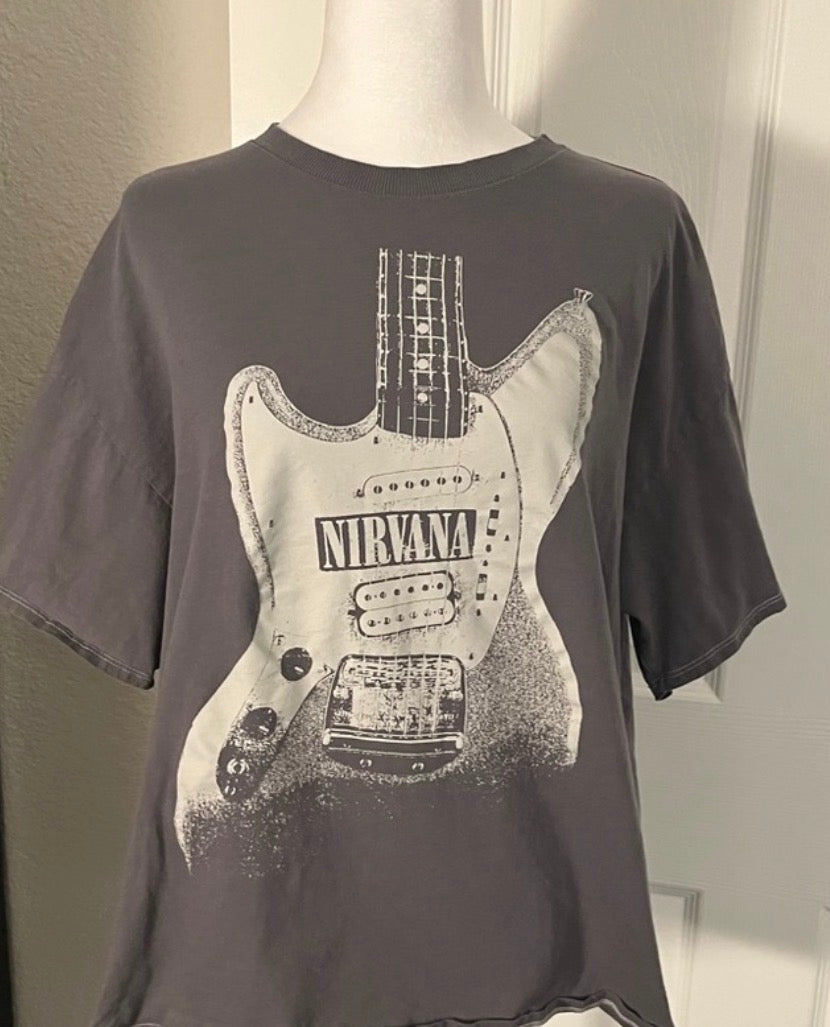 Nirvana Oversized Distressed Tee