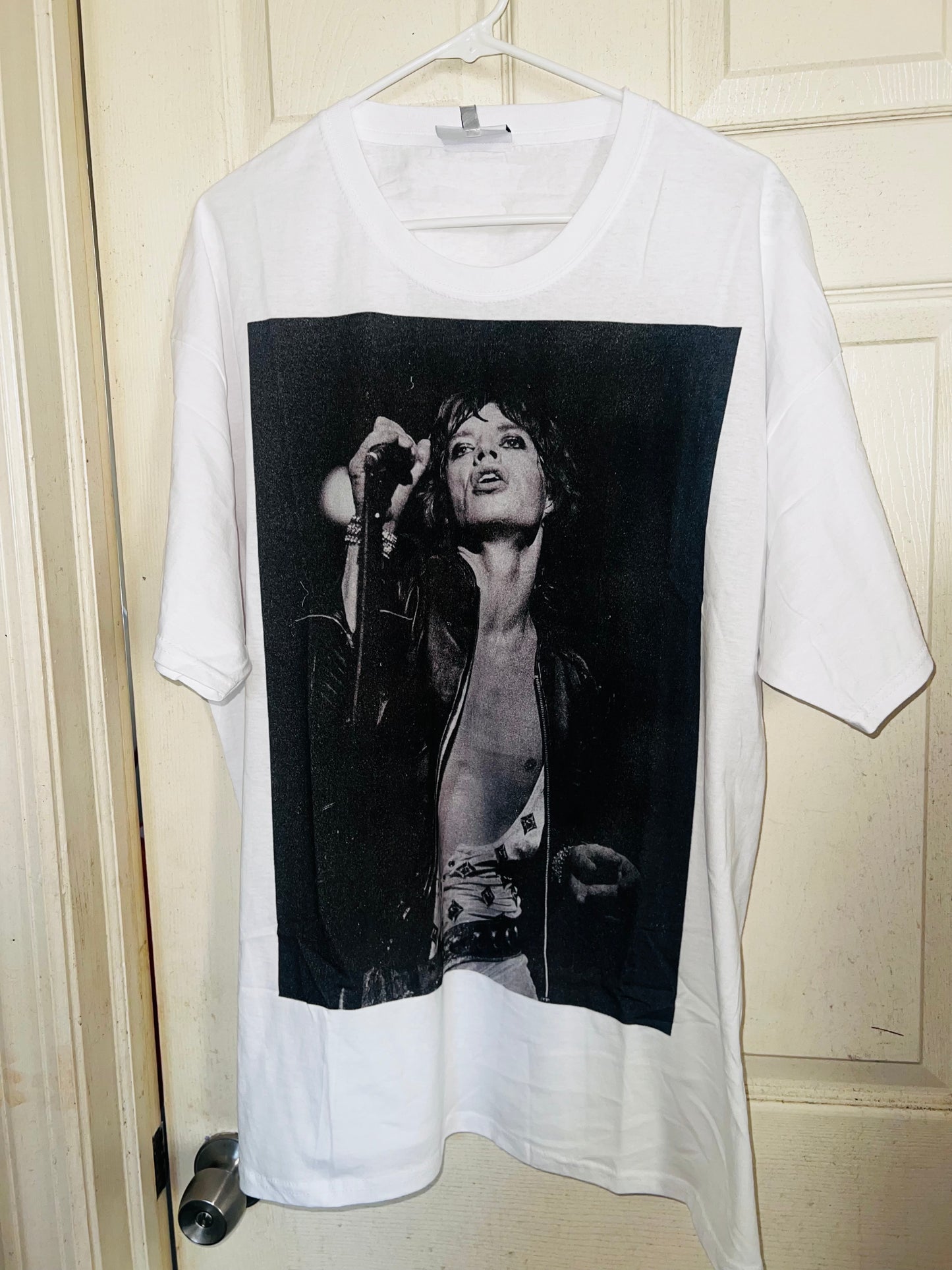 Mick Jagger Rolling Stones Oversized Distressed Tee