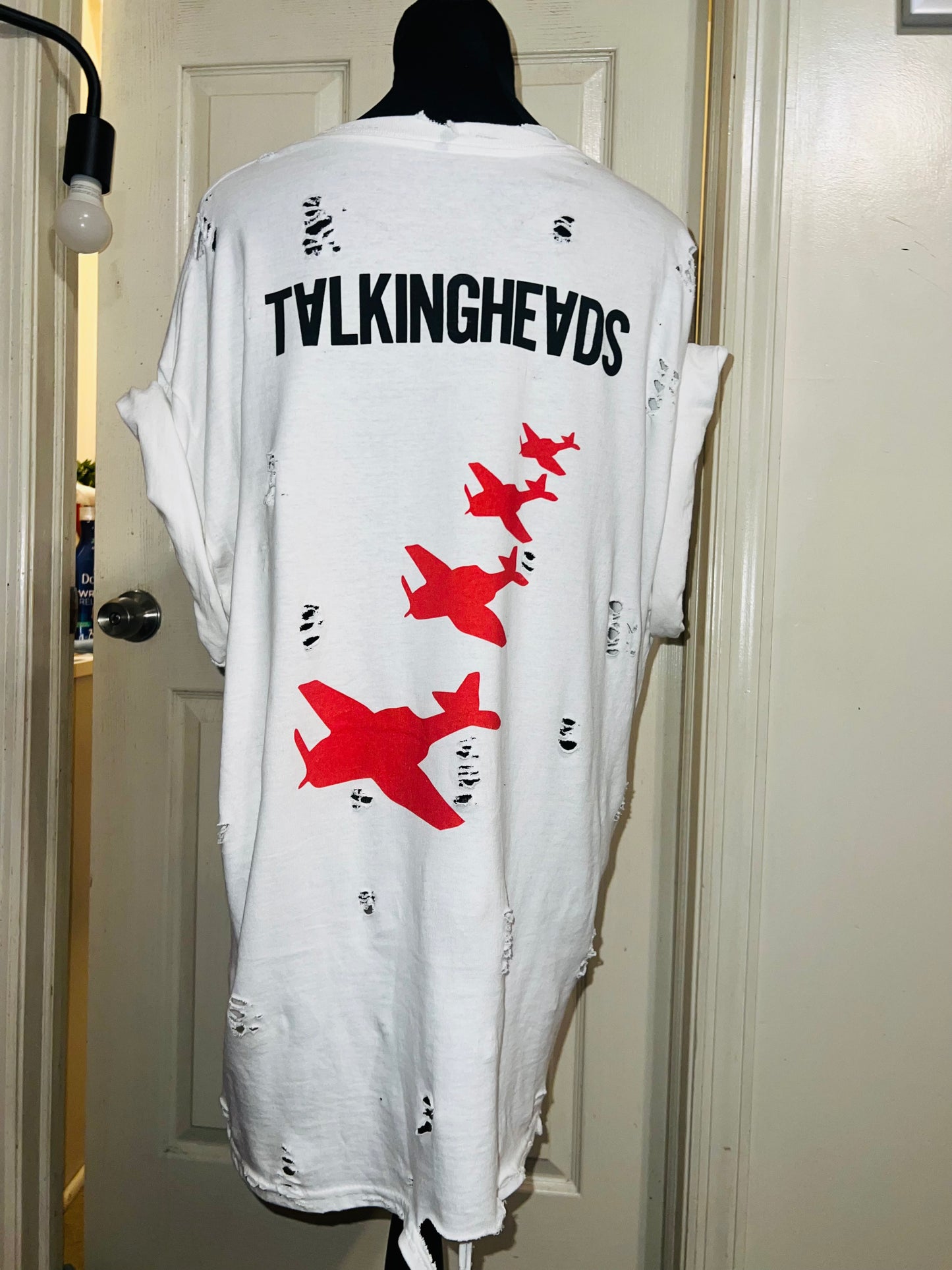 Talking Heads Double Sided Oversized Distressed Tee