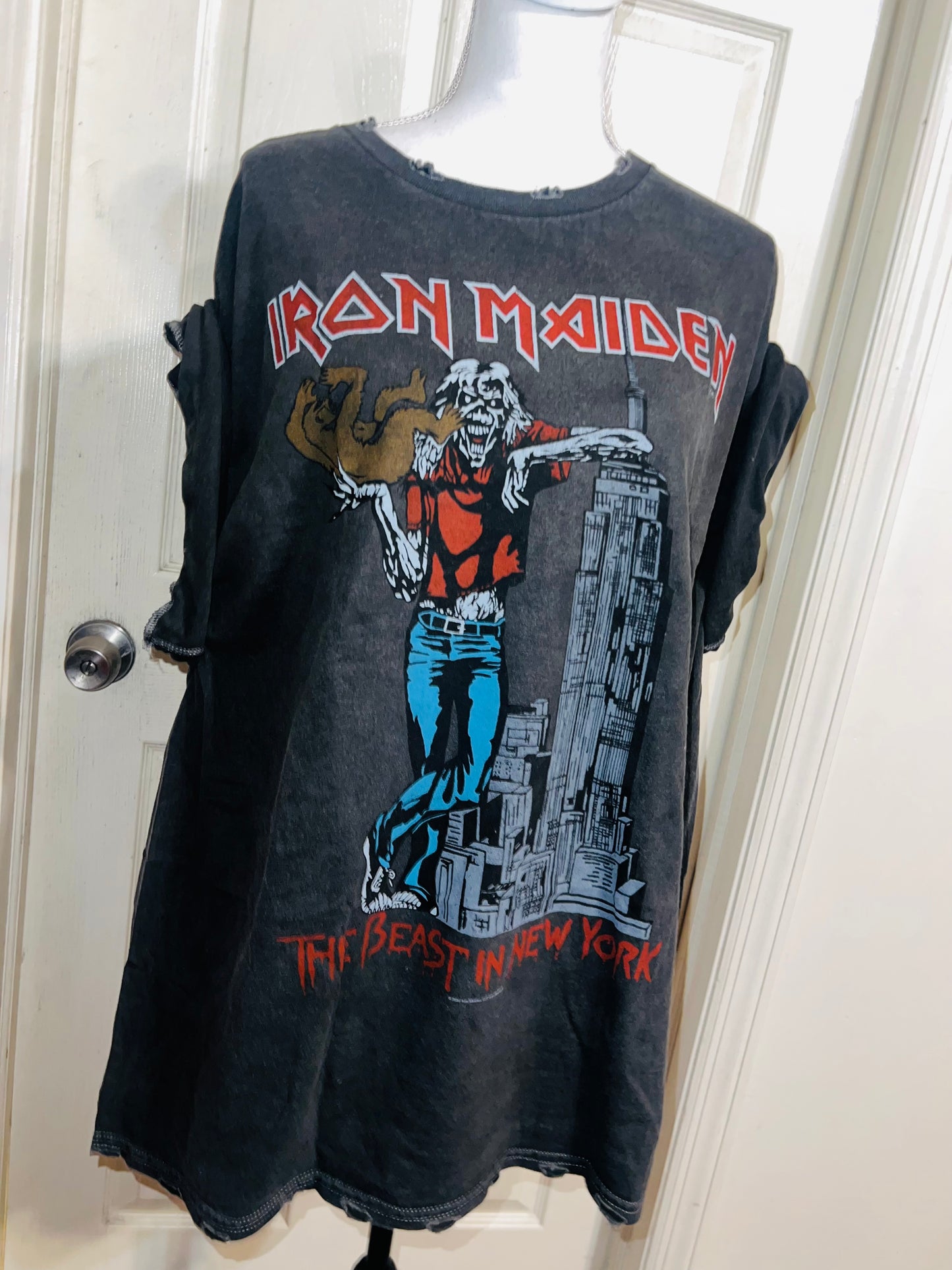 Iron Maiden Double Sided Oversized Distressed Tee