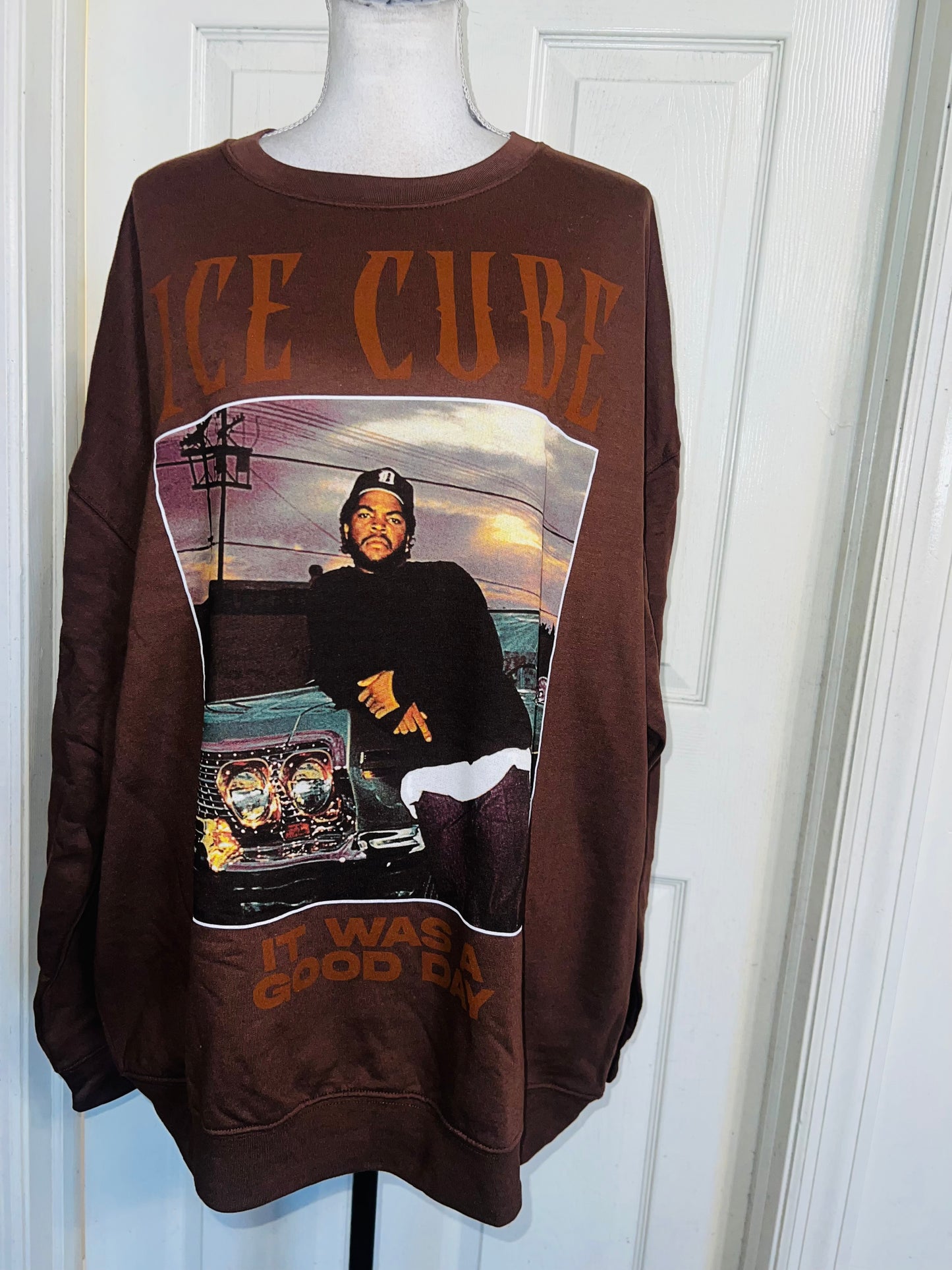 Ice Cube Oversized Distressed Sweatshirt