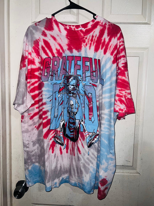 Grateful Dead Tie Dye Oversized Distressed Tee