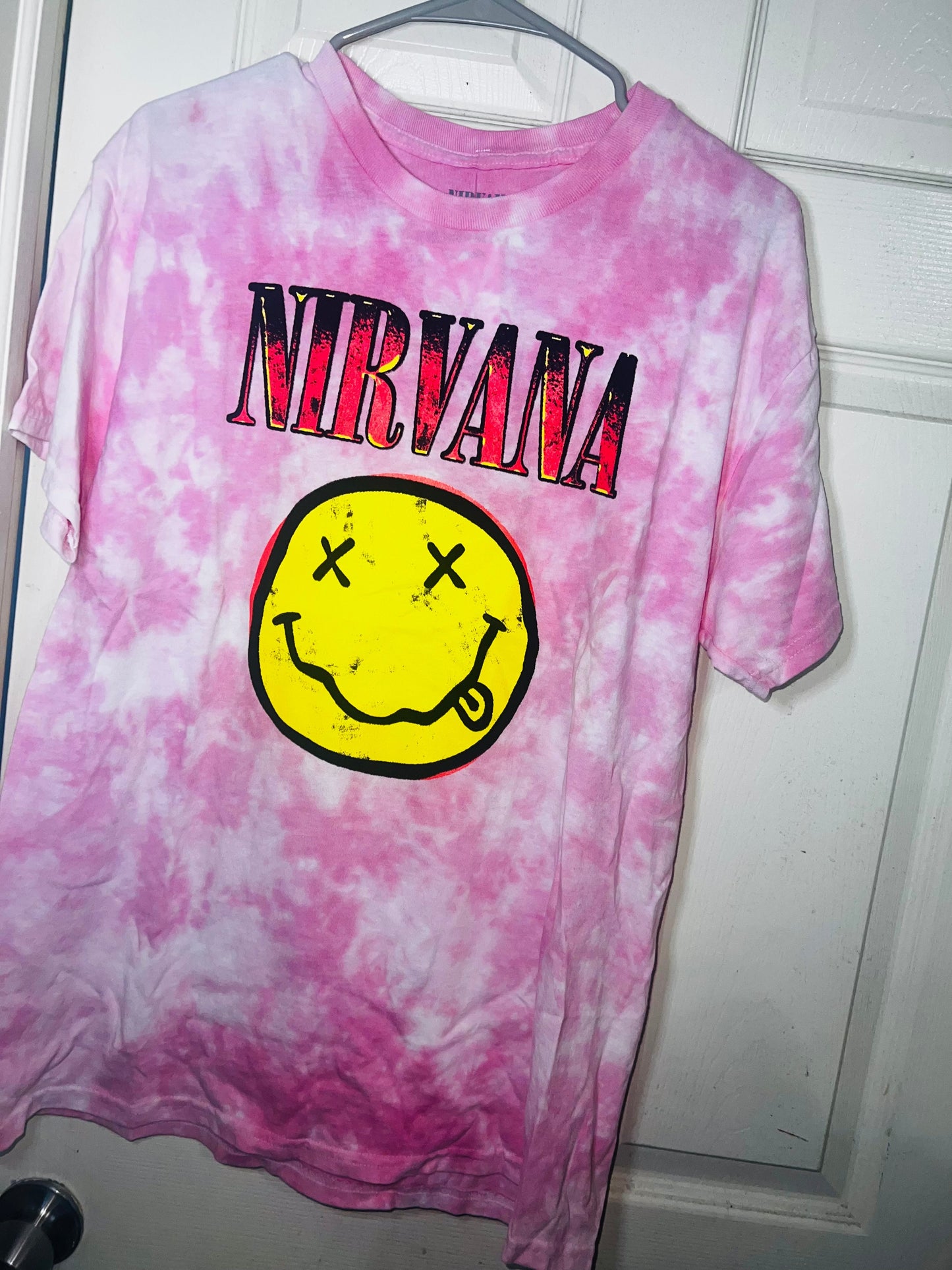 Nirvana Tie Dye Oversized Distressed Tee