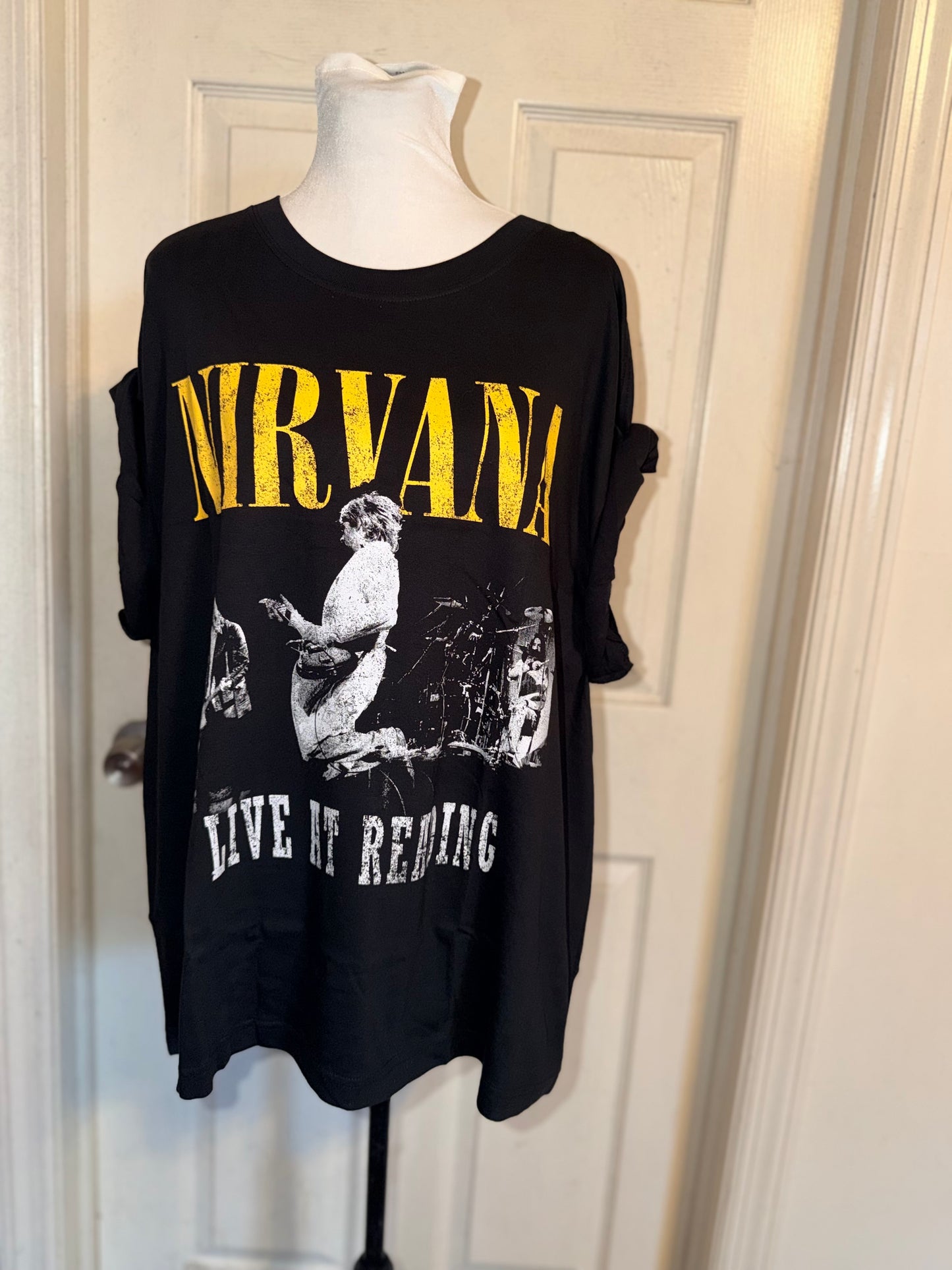 Nirvana Double Sided Oversized Distressed Tee