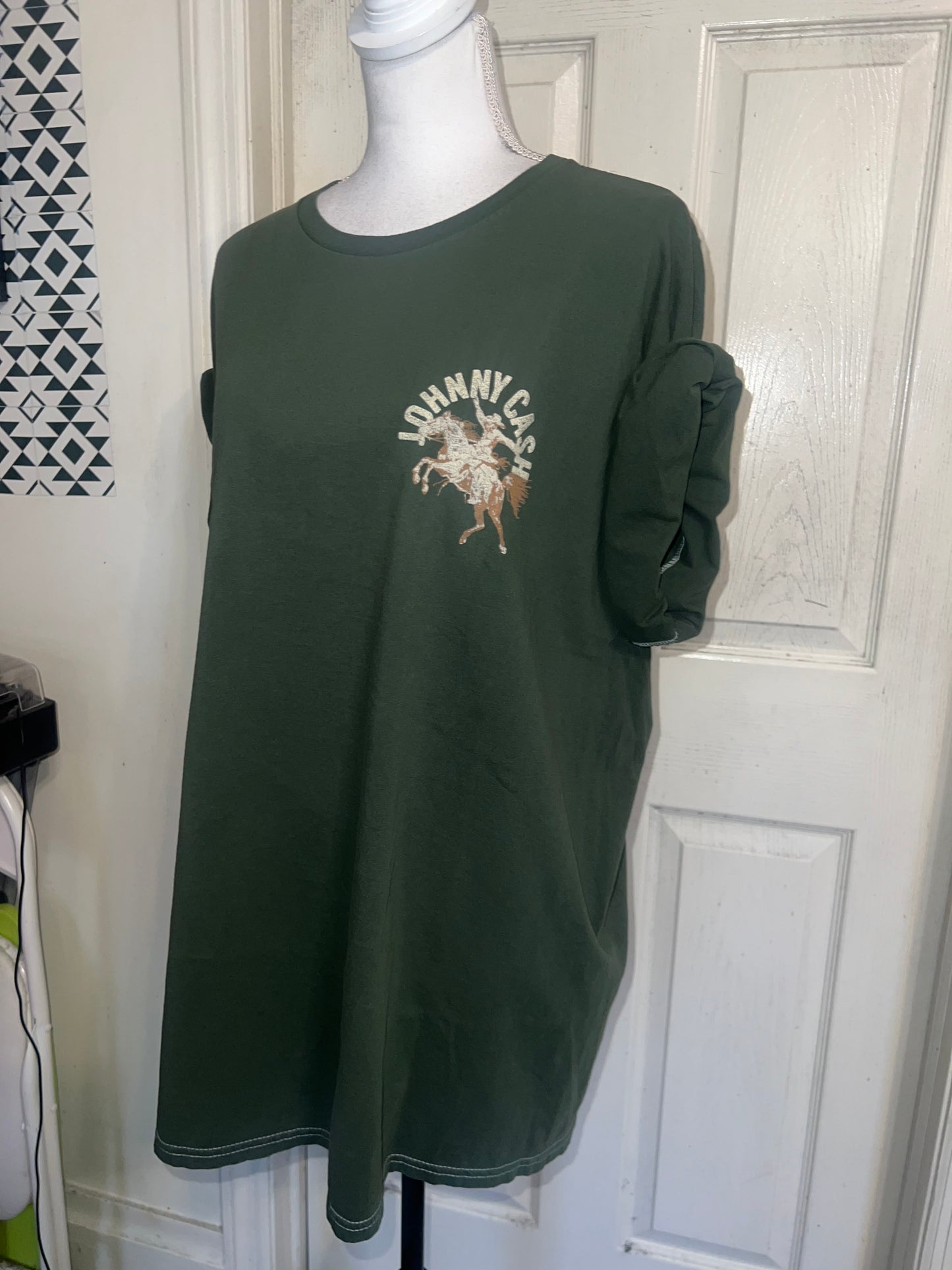 Johnny Cash Double Sided Oversized Diatressed Tee