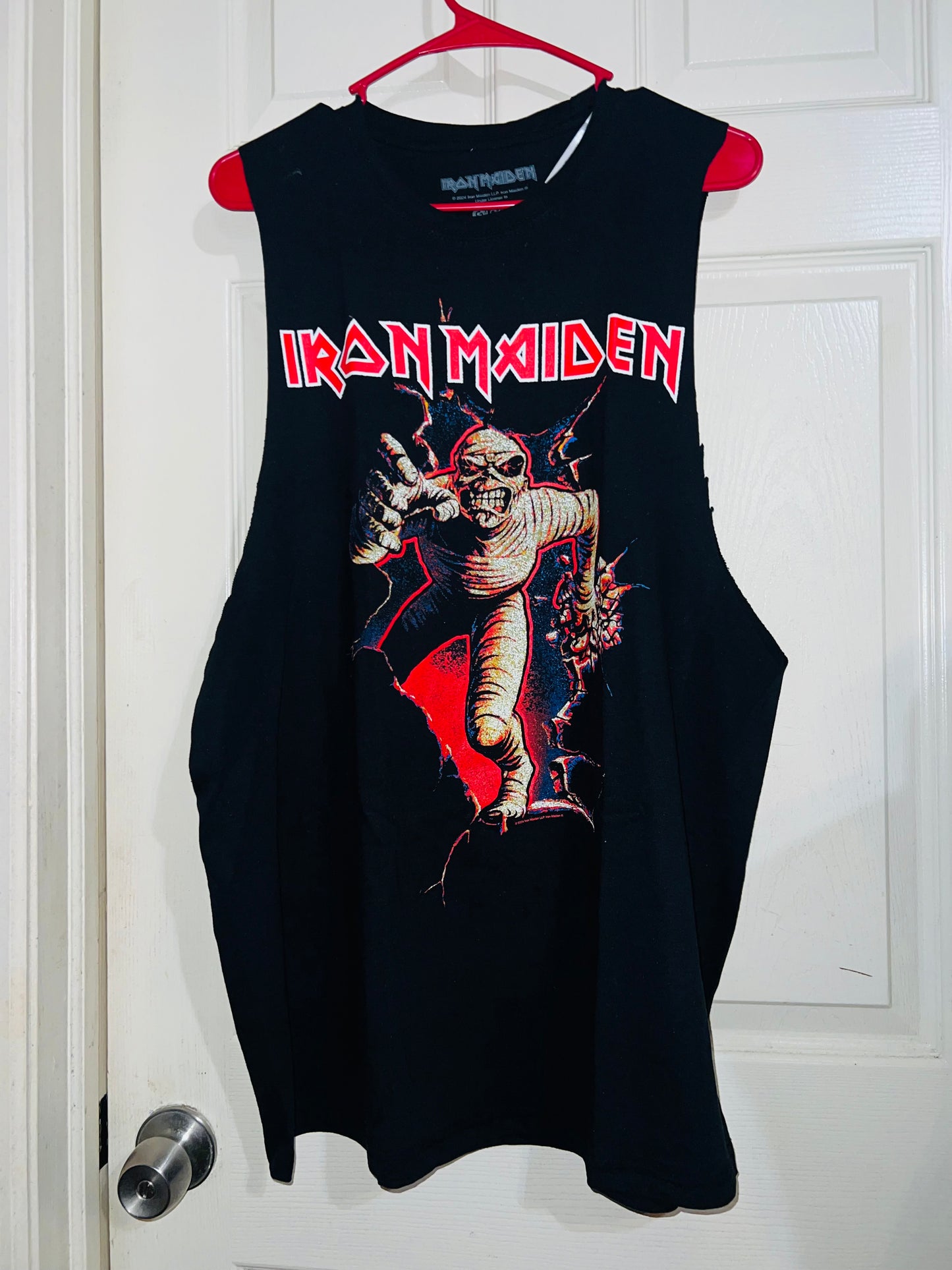 Iron Maiden Oversized Distressed Muscle Tee