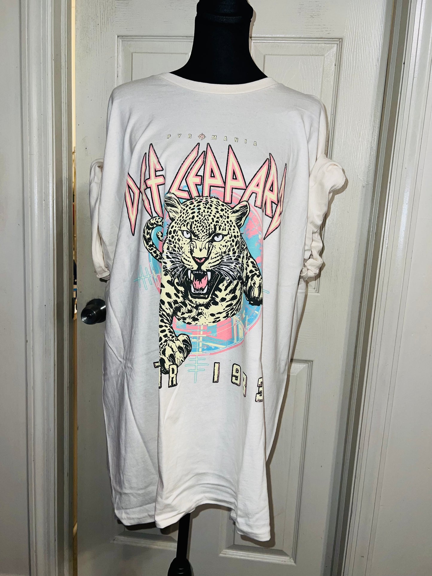 Def Leppard Double Sided Oversized Distressed Tee