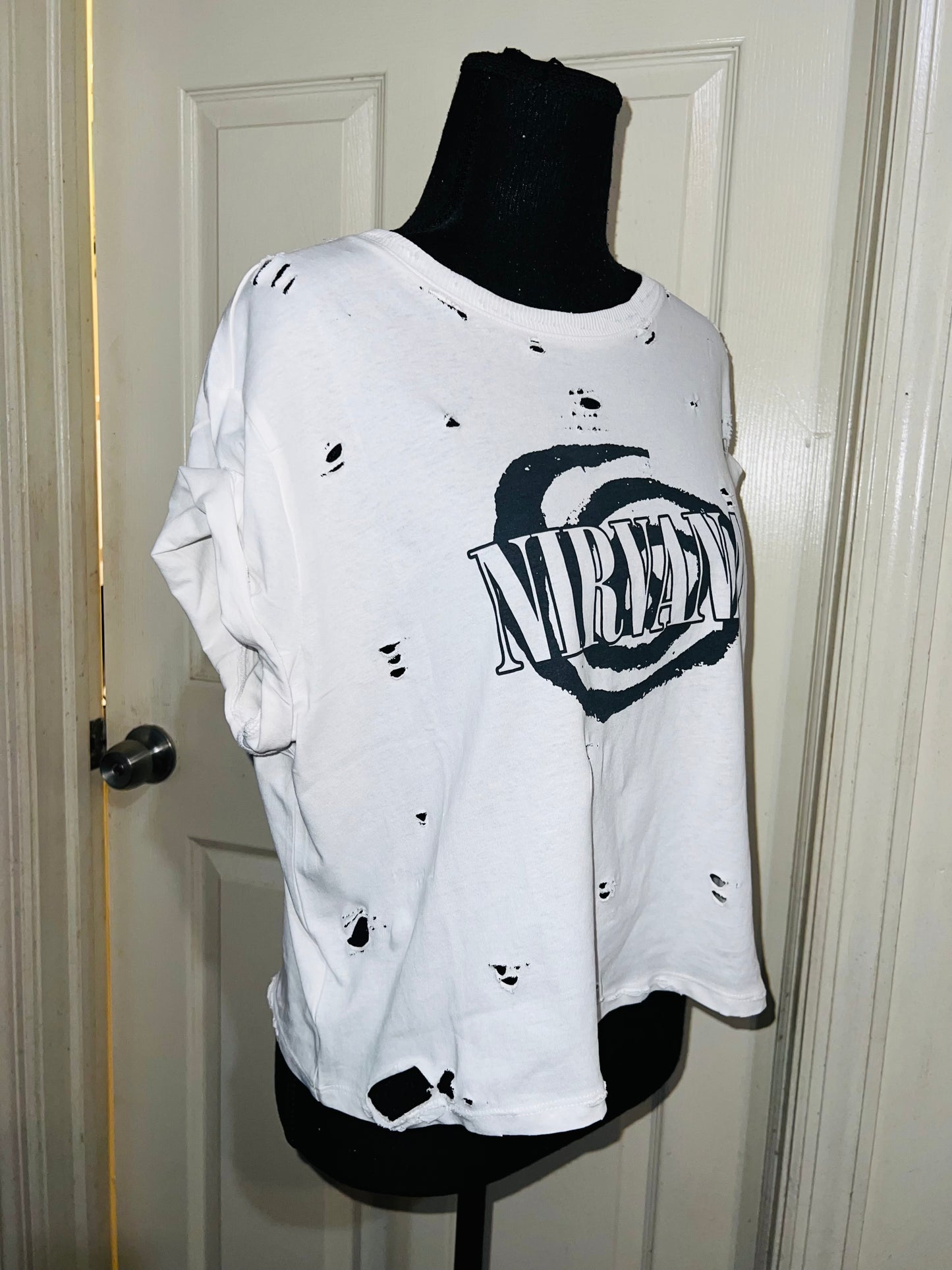 Nirvana Oversized Distressed Baby Tee