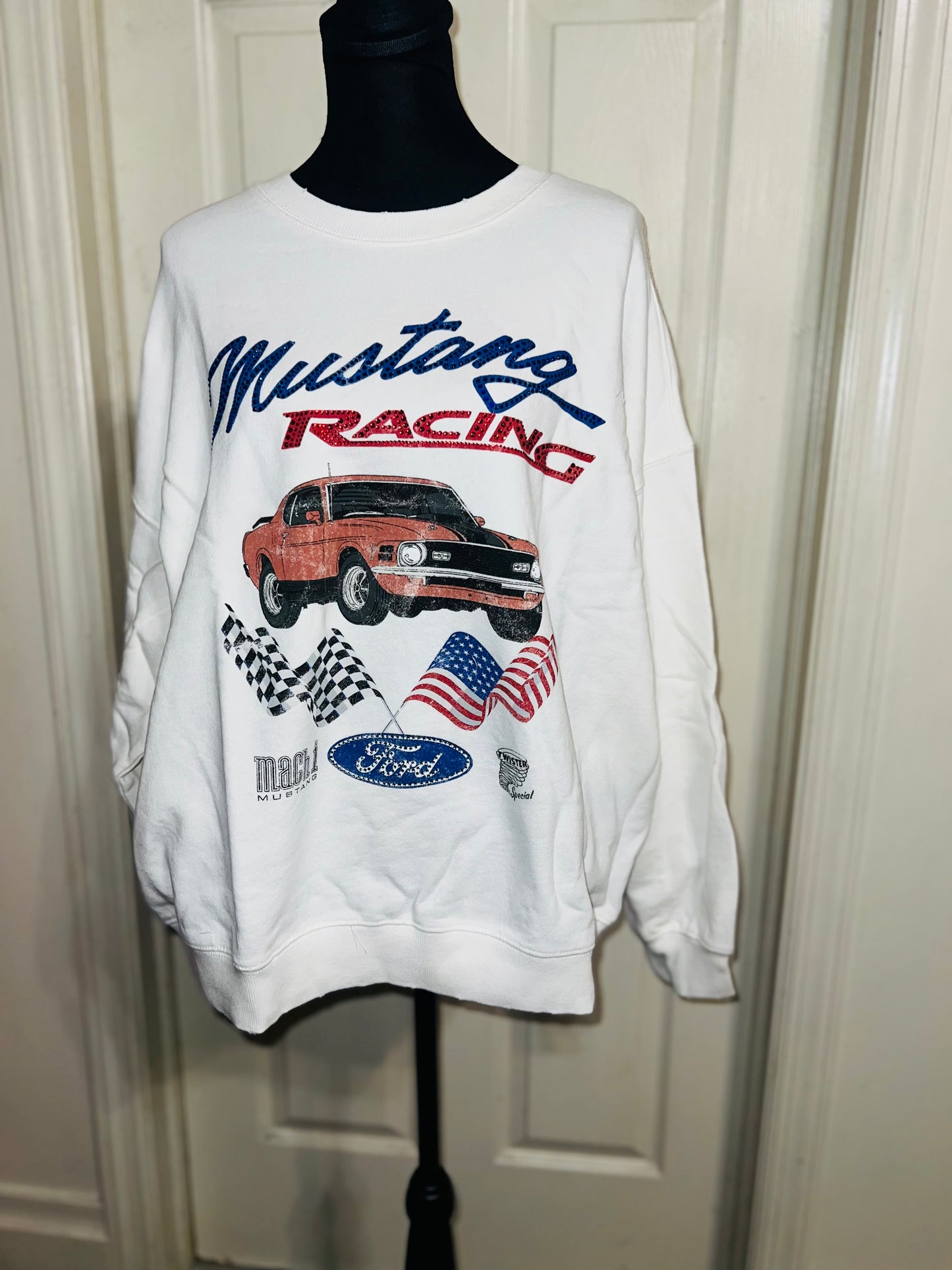 Ford Mustang Oversized Distressed Sweatshirt