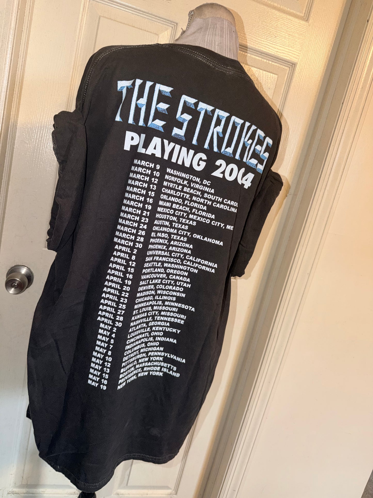 The Strokes Double Sided Oversized Distressed Tee