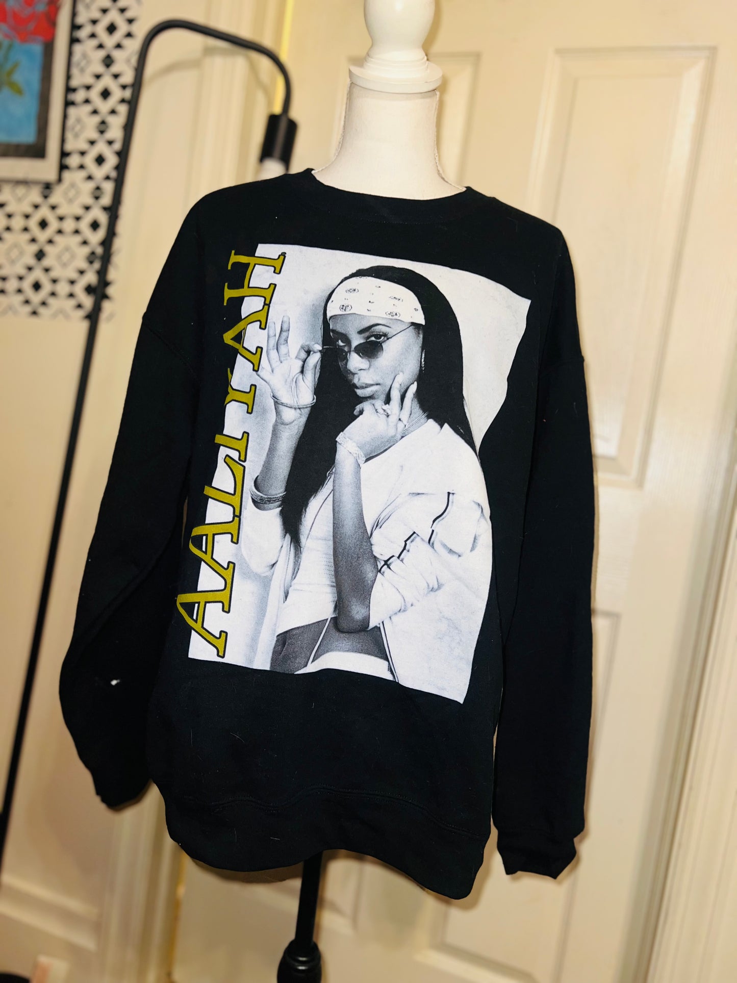 Aaliyah Oversized Distressed Sweatshirt