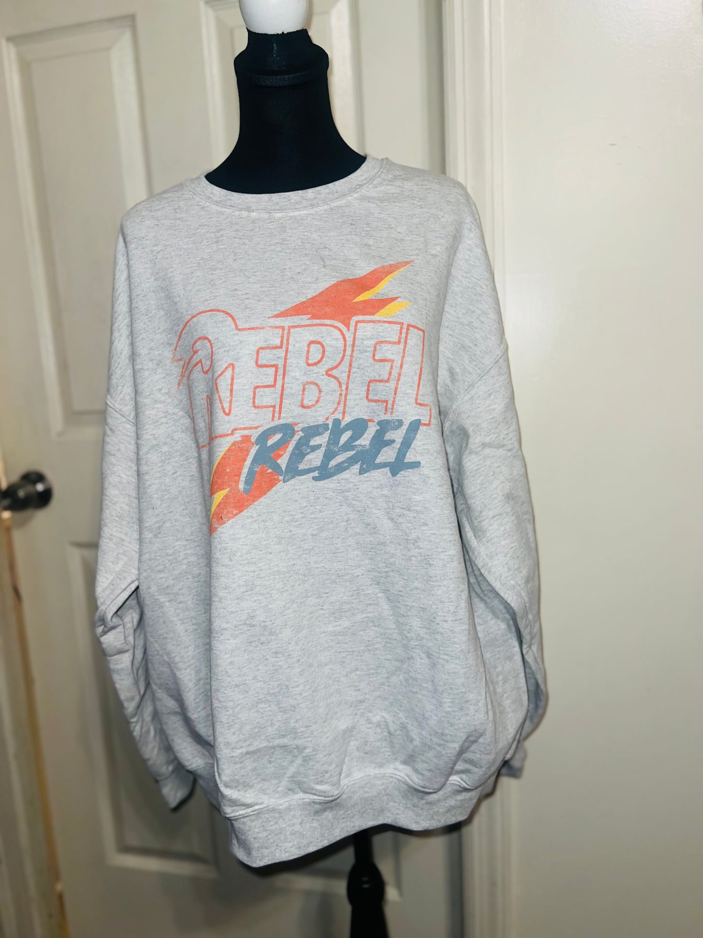 Rebel Rebel Bowie Oversized Distressed Sweatshirt