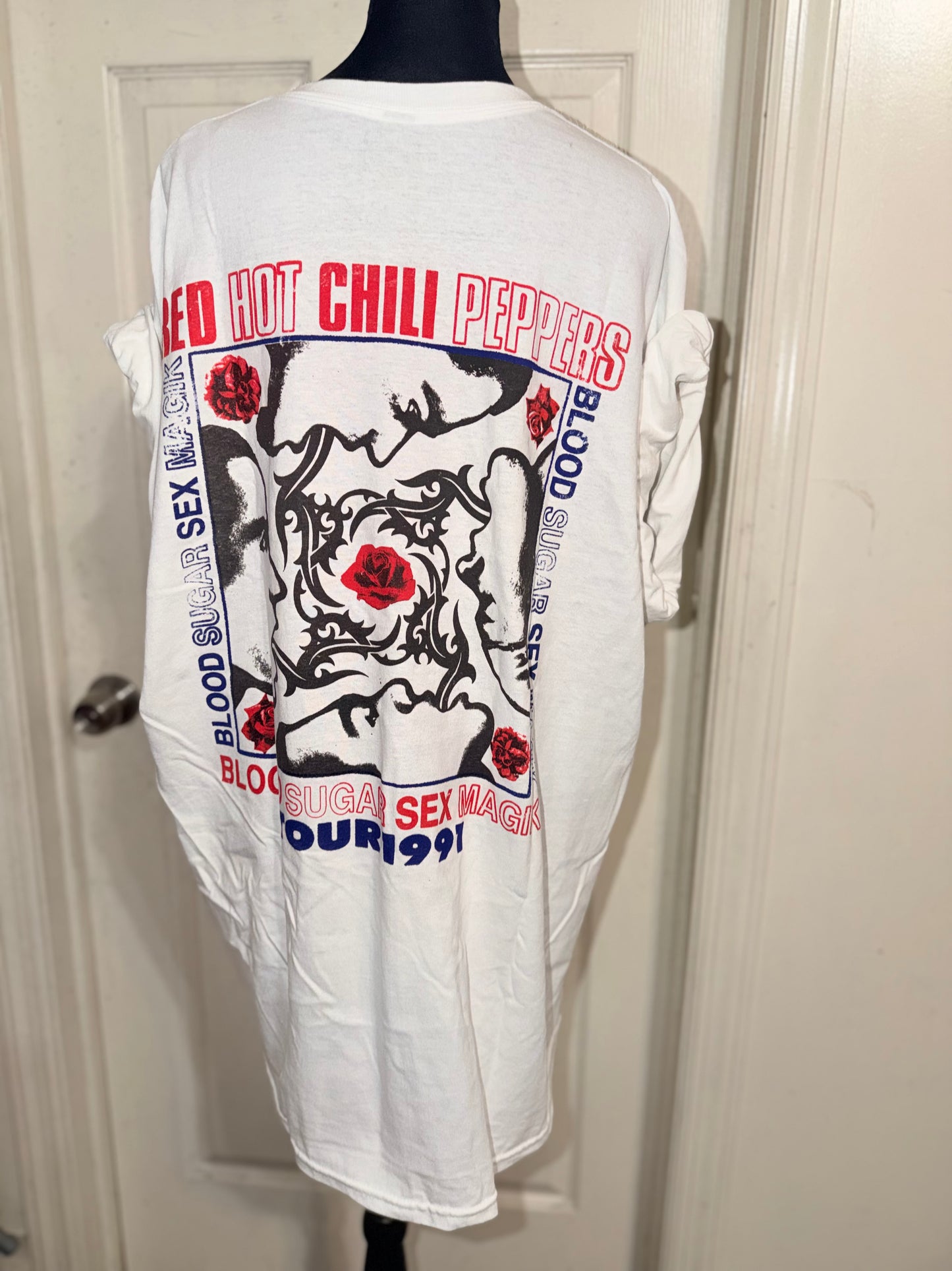 Red Hot Chili Peppers Double Sided Oversized Distressed Tee