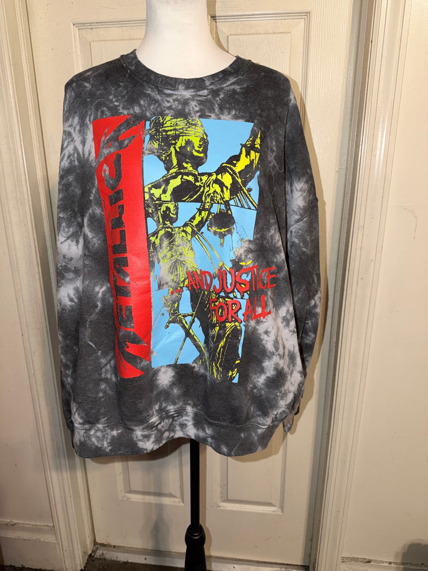 Metallica Double Sided Oversized Distressed Sweatshirt