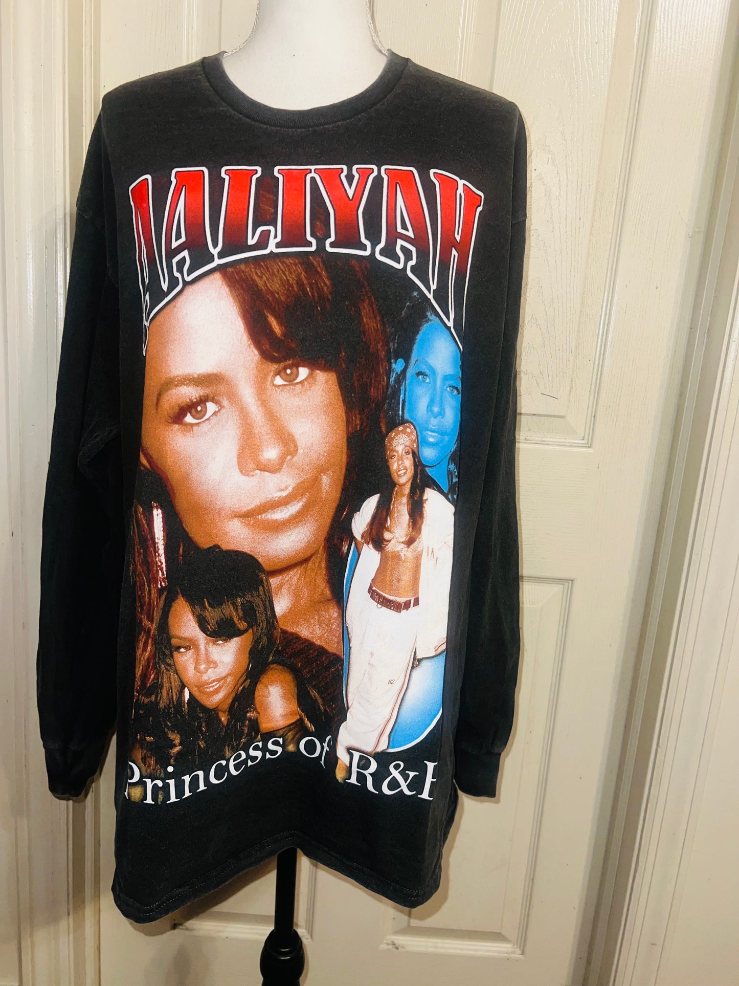 Aaliyah Oversized Distressed Long Sleeve Tee