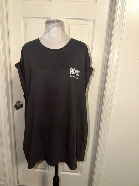 AC/DC Double Sided Oversized Distressed Tee