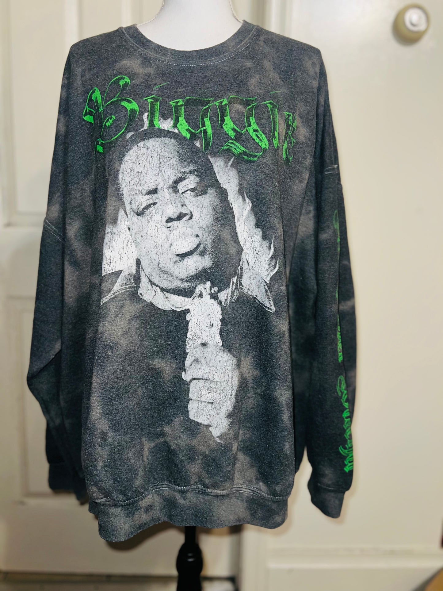 Biggie Smalls Oversized Distressed Sweatshirt